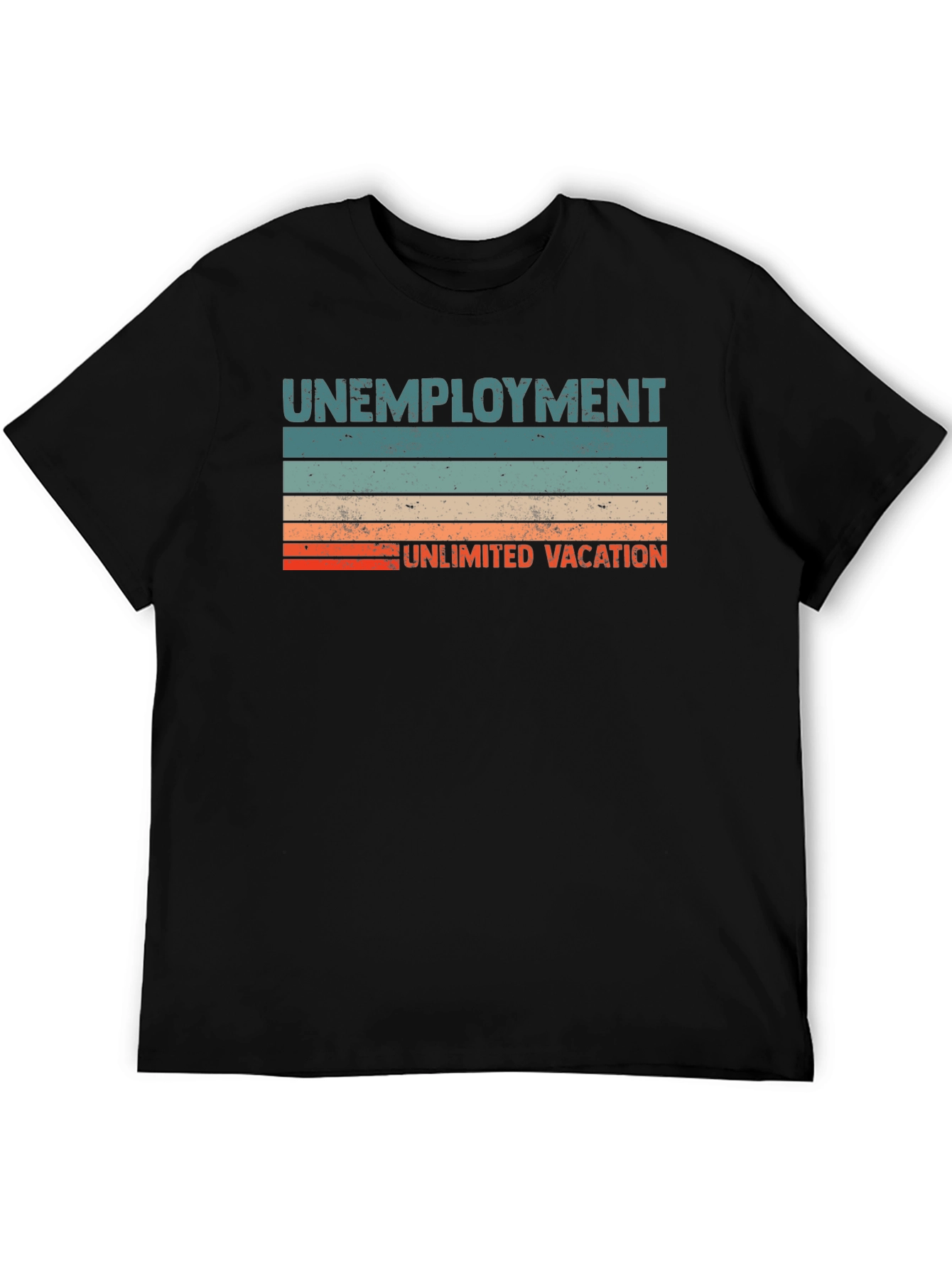 Black Unemployment Unlimited Vacation Graphic T-Shirt view 5