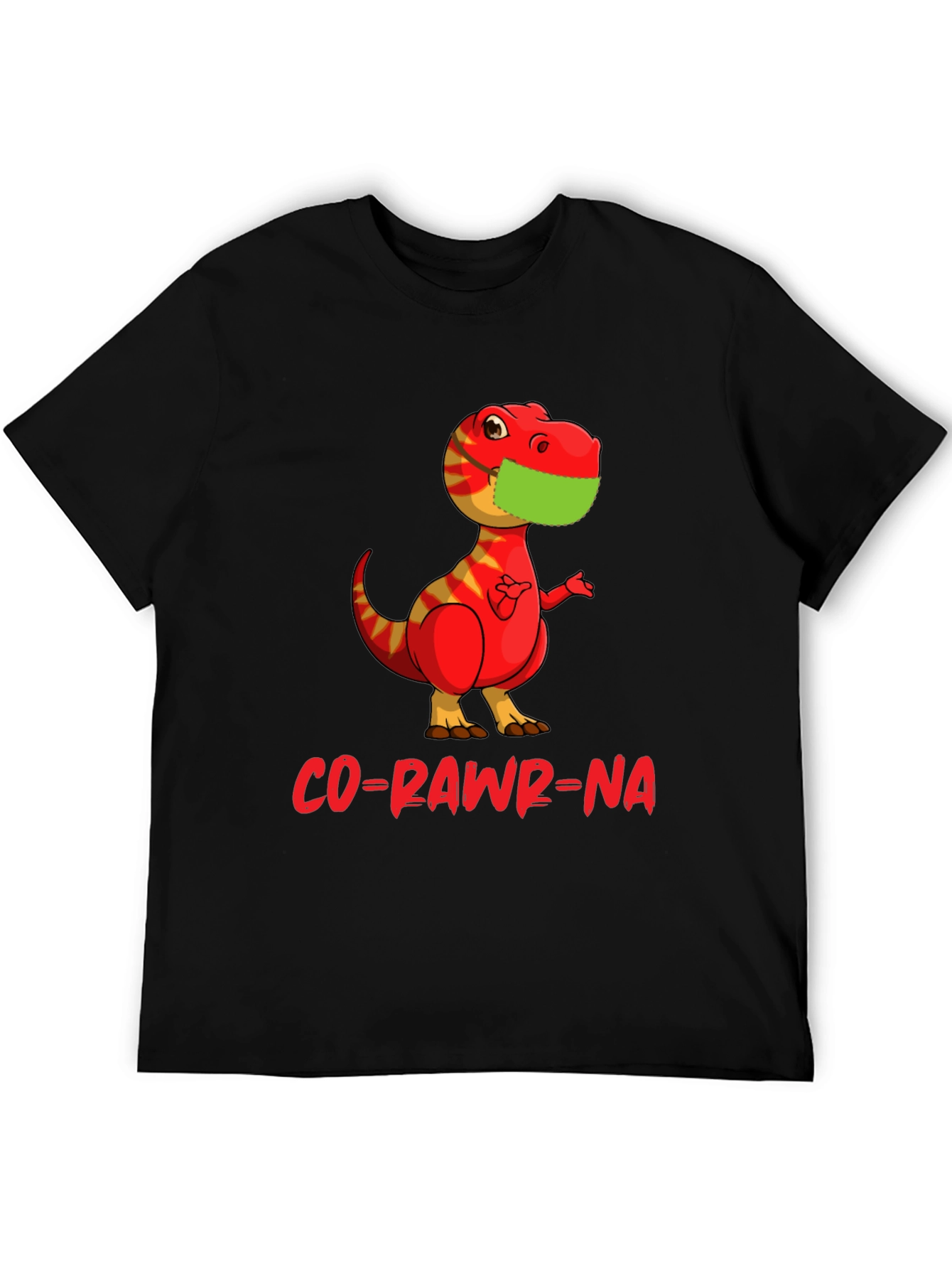 Black Co-Rawr-Na Dinosaur Graphic T-Shirt view 5