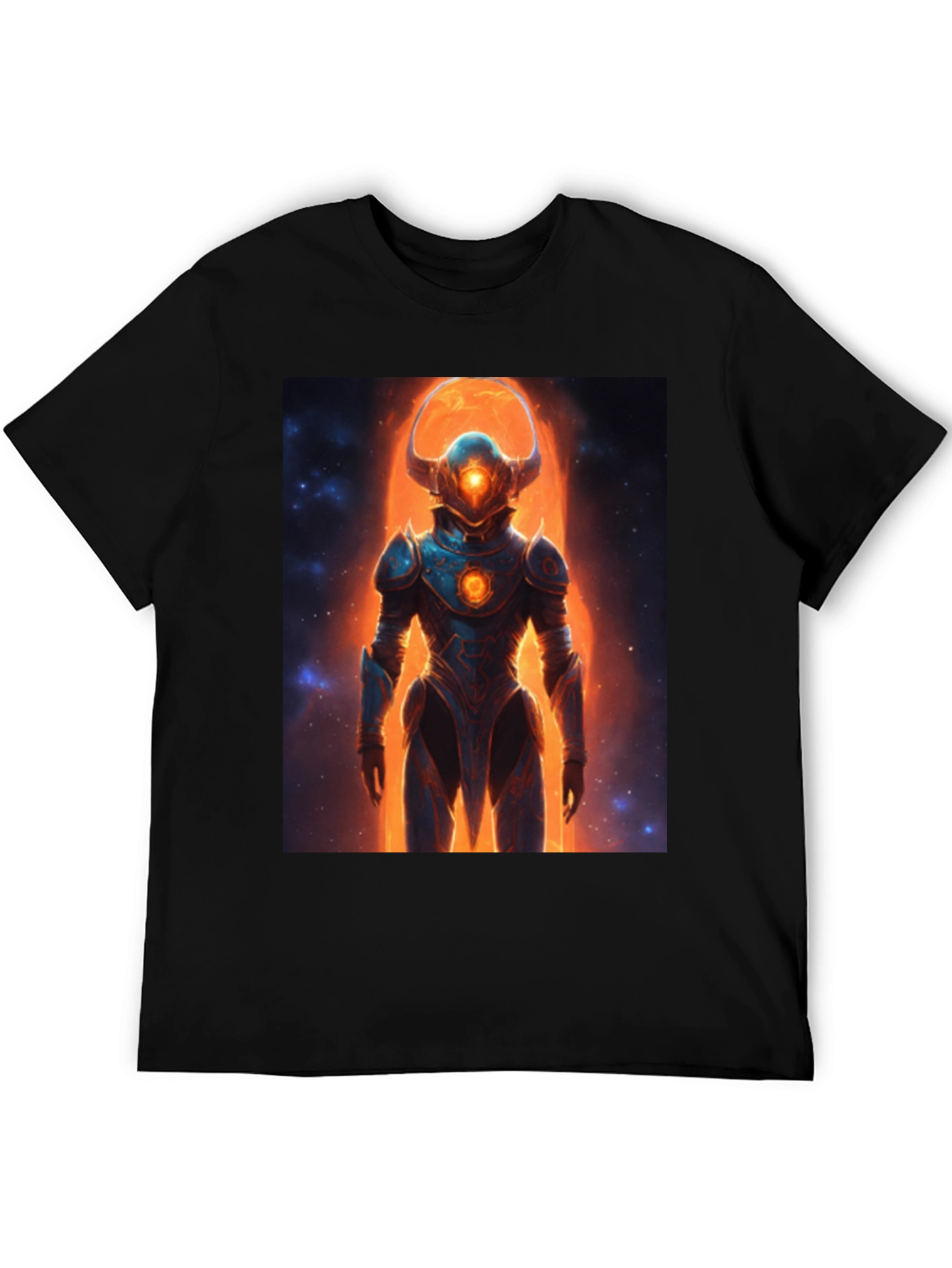 Black Sci-Fi Warrior Graphic Tee - Men's Black T-Shirt view 5