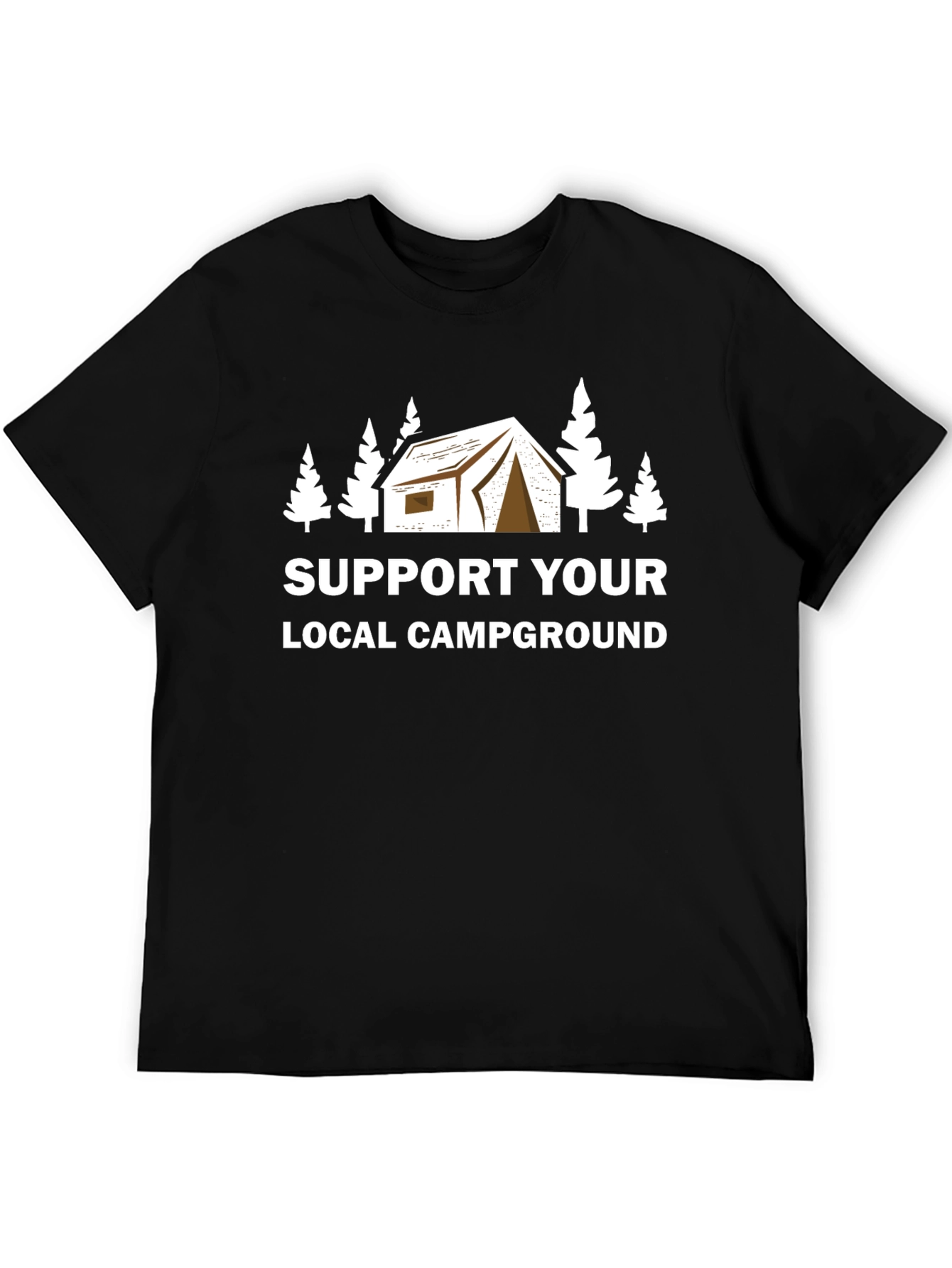 Black Support Your Local Campground Black T-Shirt view 5