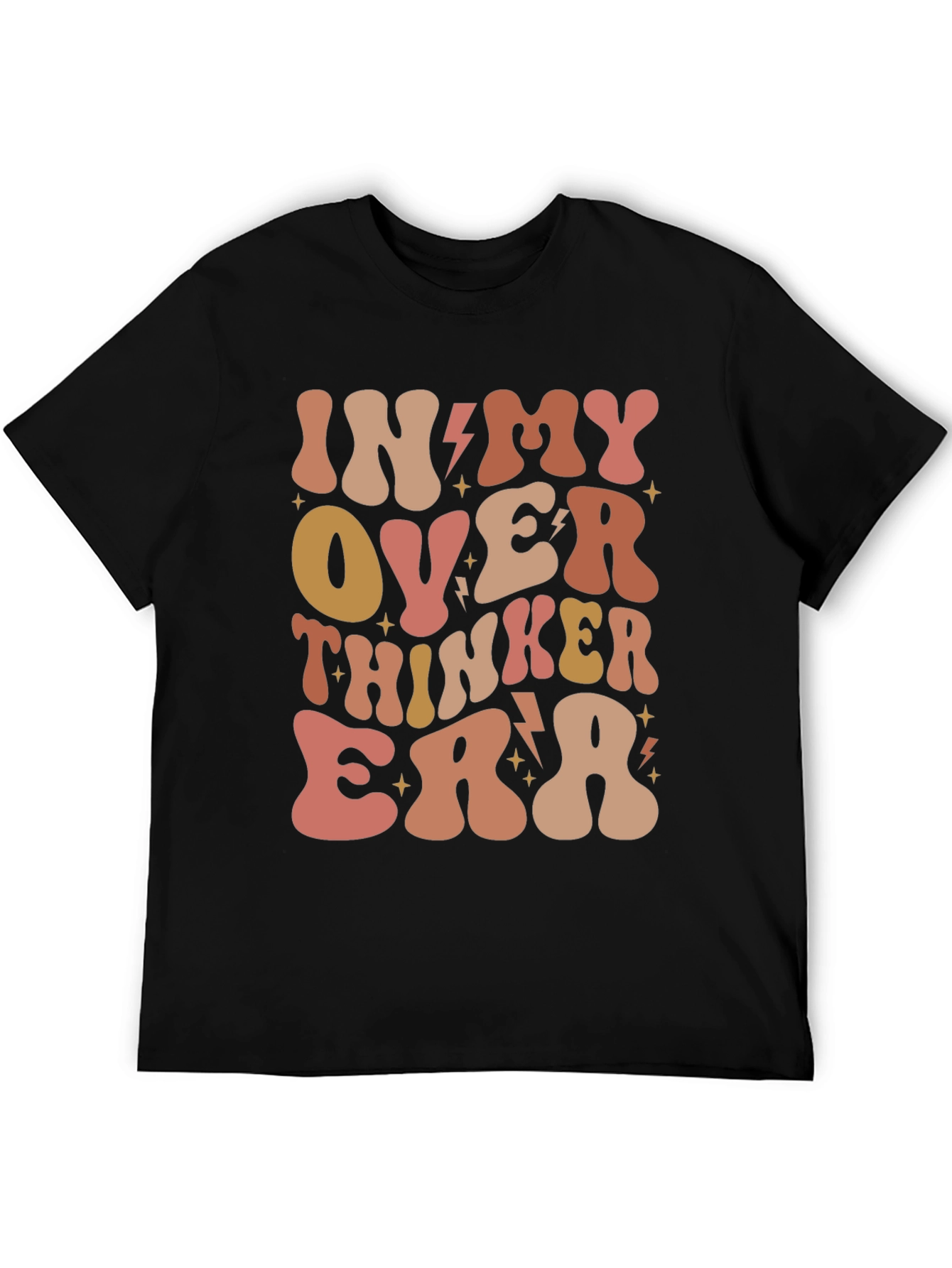 Black Over Thinker Era Tee - Trendy Retro Style view 5