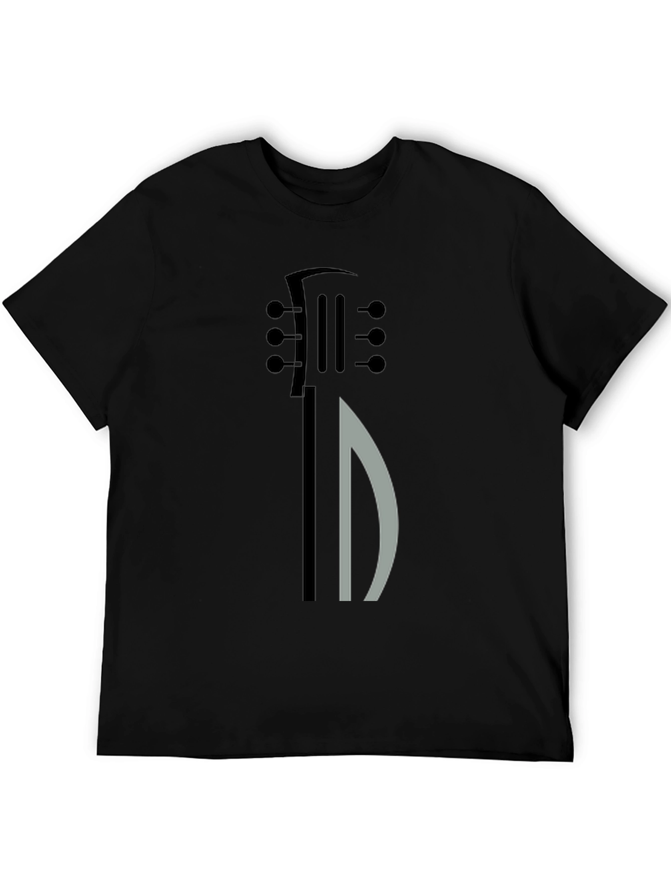 Black Guitar Graphic Tee - Modern Musical Shirt view 5