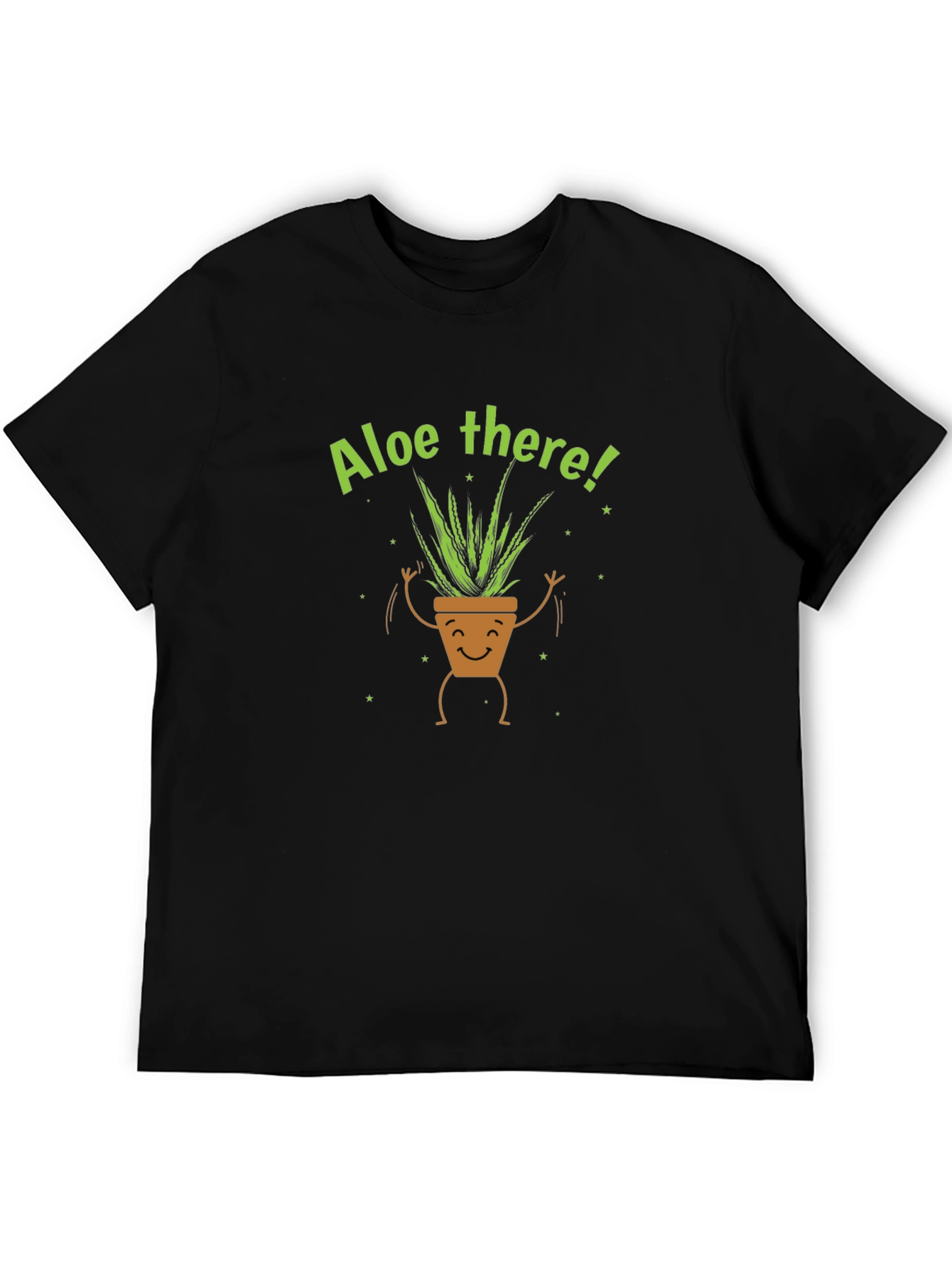 Black Aloe There Plant Graphic Tee - Black Cotton T-Shirt view 5