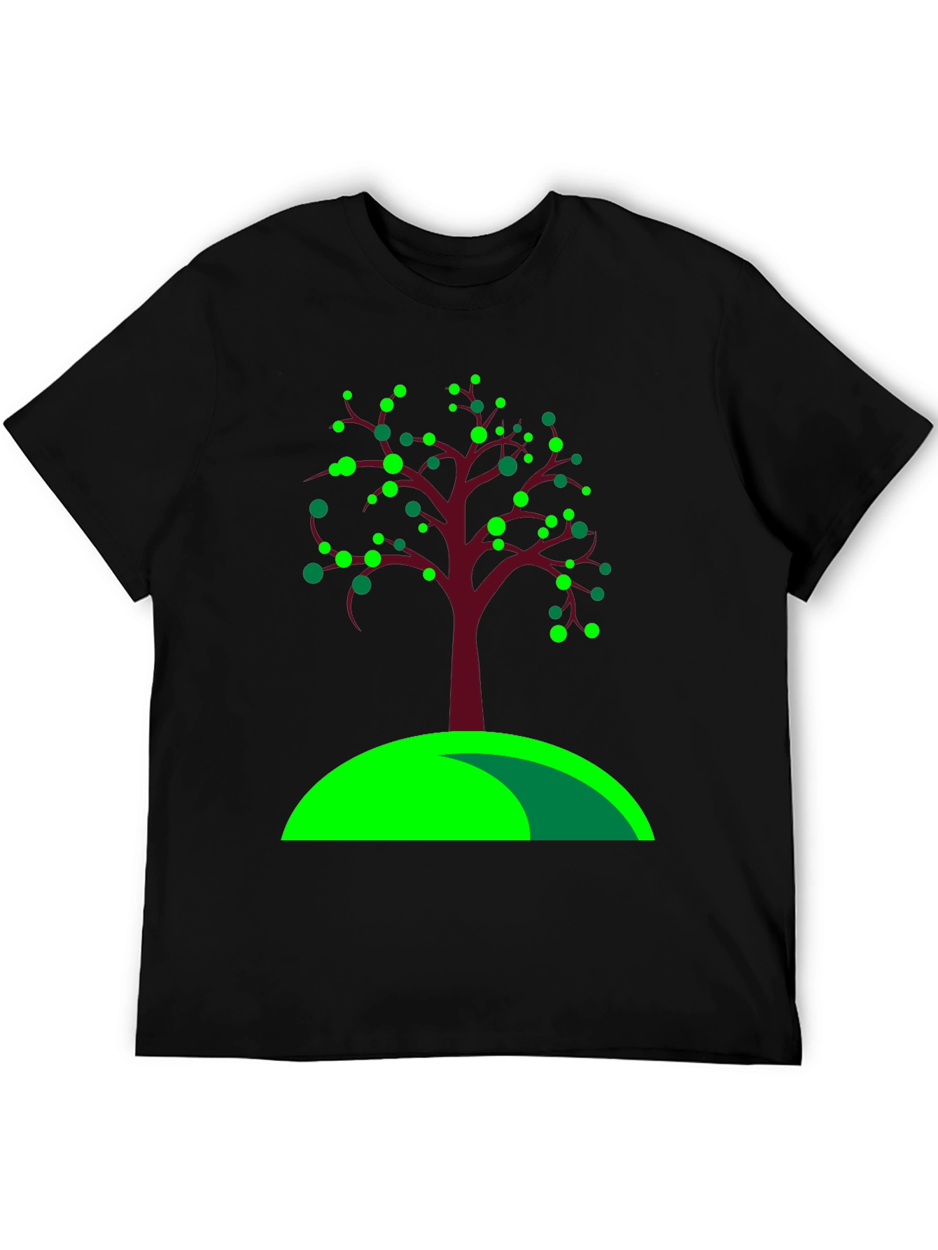Black Nature Inspired Tree Graphic Tee view 5