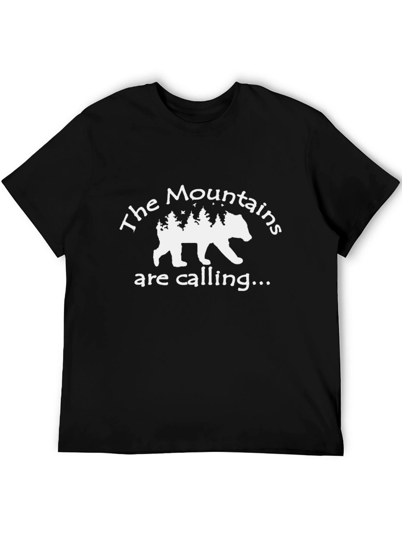 Black Mountains are Calling Bear Graphic Tee - Black view 5