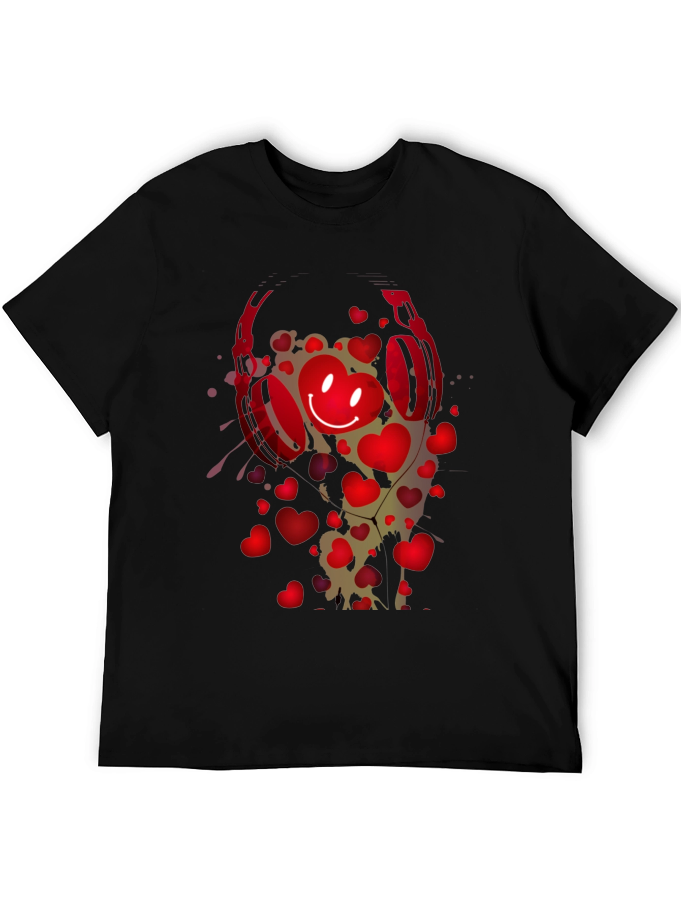Black Heart Headphones Graphic Tee view 5