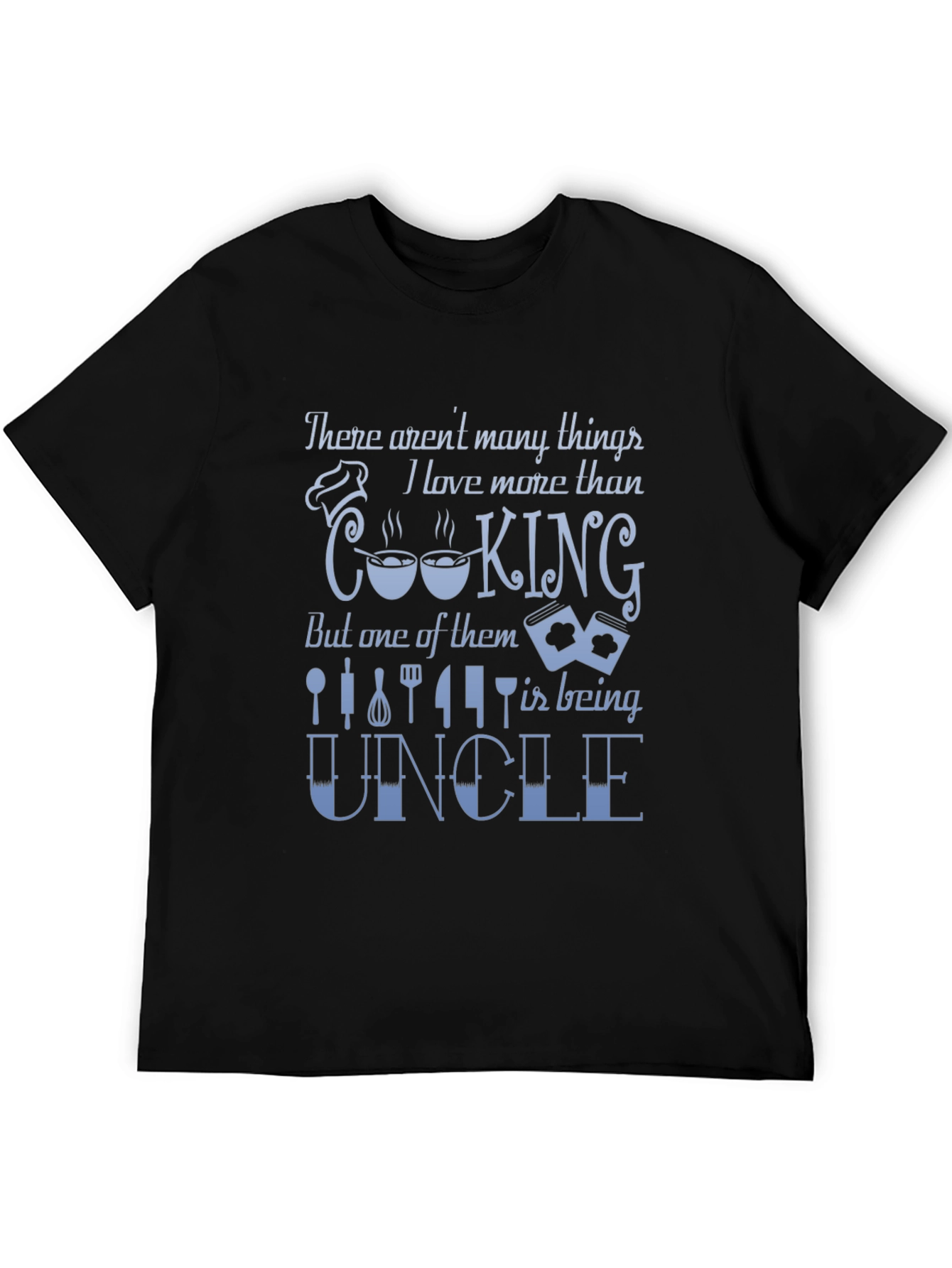 Black Funny Cooking Uncle T-Shirt view 5