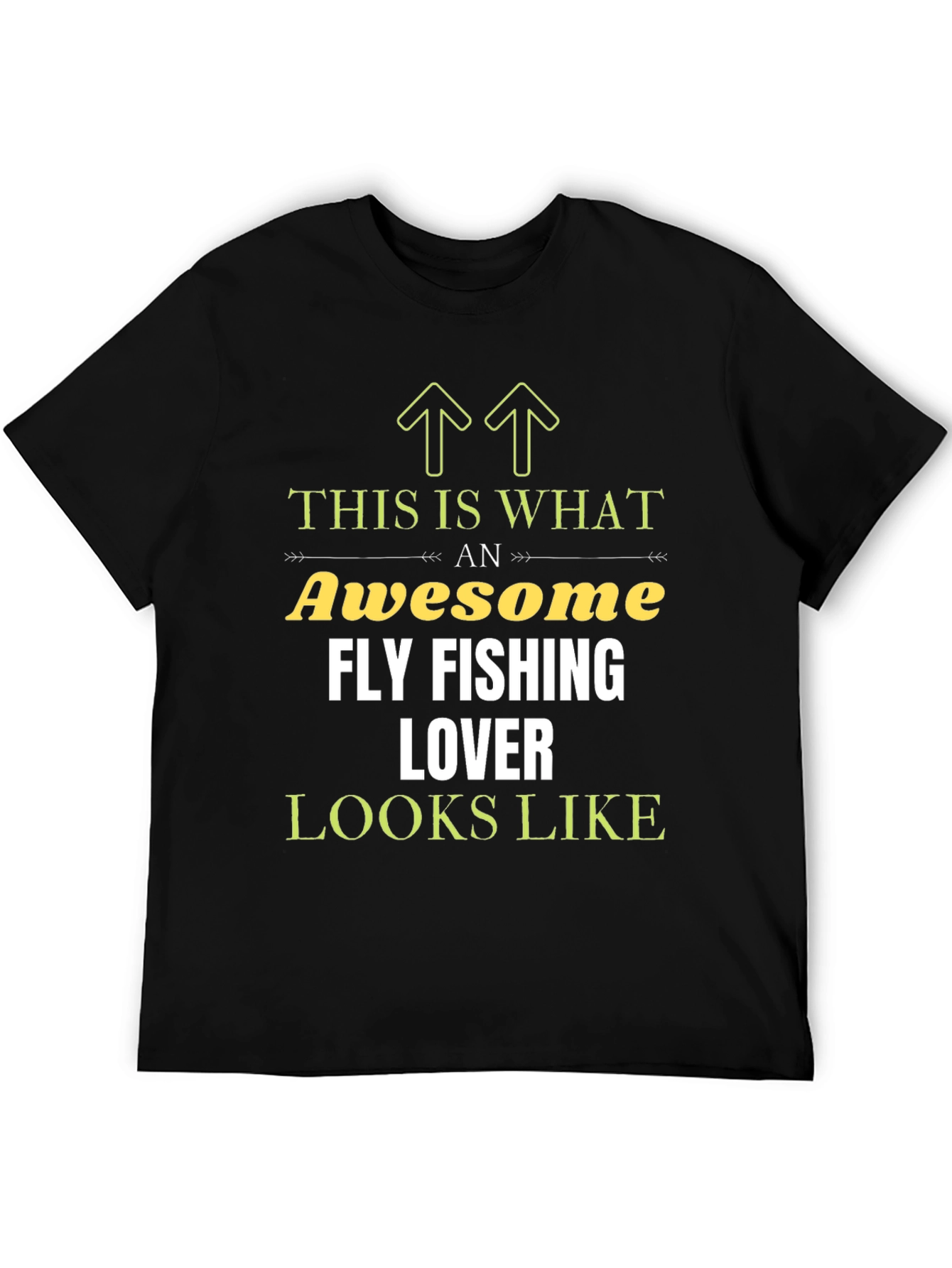 Black Awesome Fly Fishing Lover T-Shirt view 5