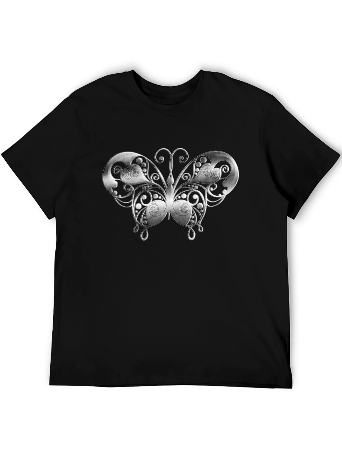 Black Butterfly Graphic Black T-Shirt view 5