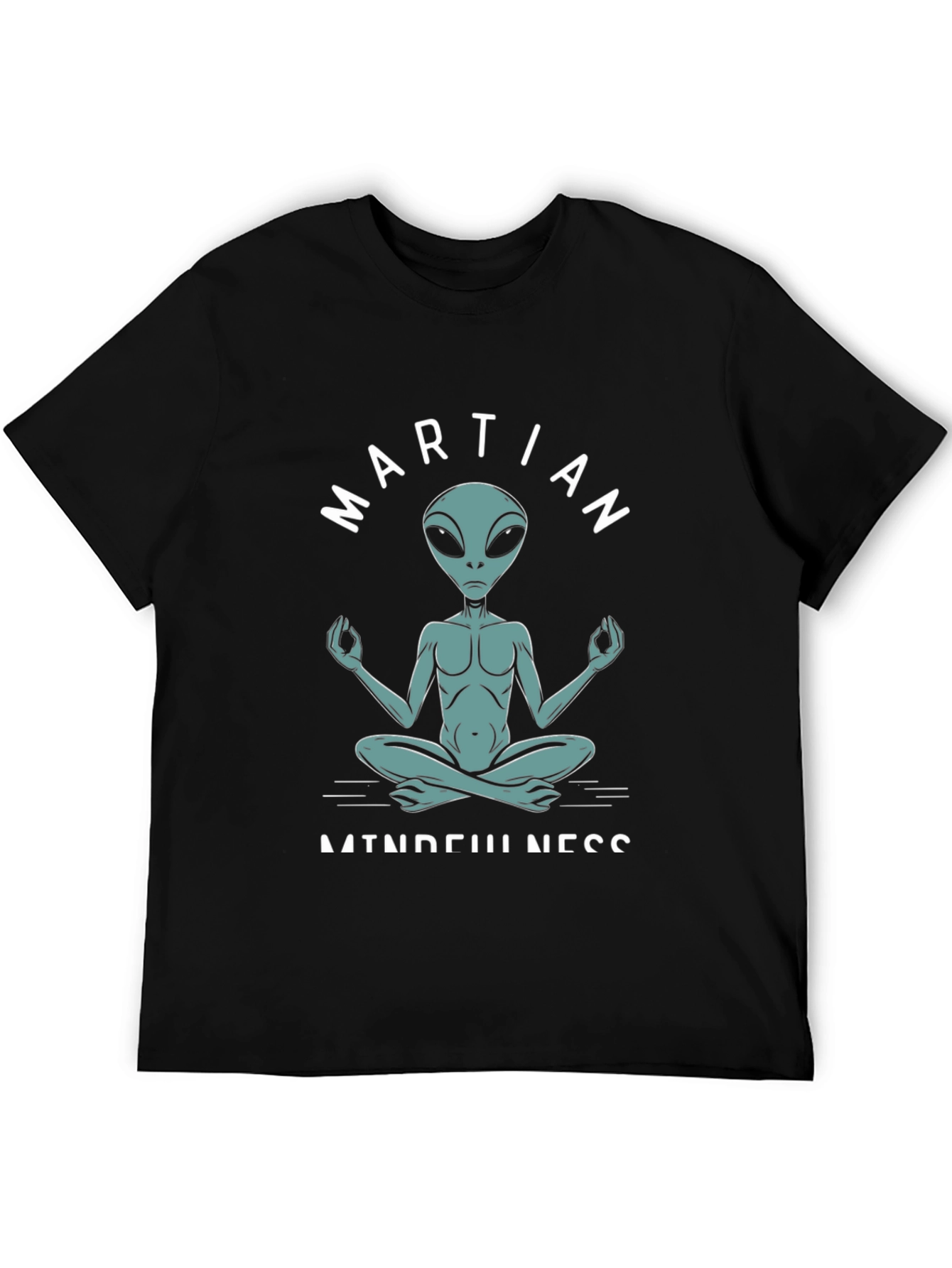 Black Martian Mindfulness Meditation T-Shirt view 5