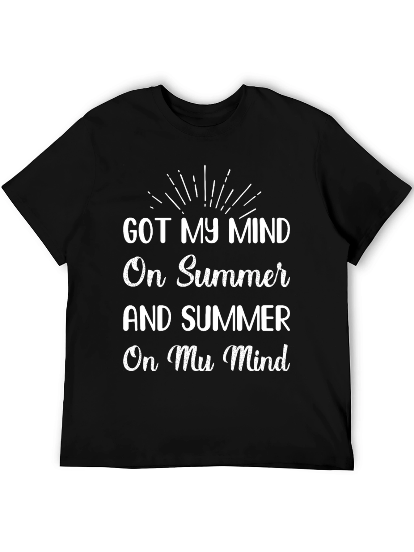 Black Summer Mind Graphic Tee - Black Cotton T-Shirt view 5