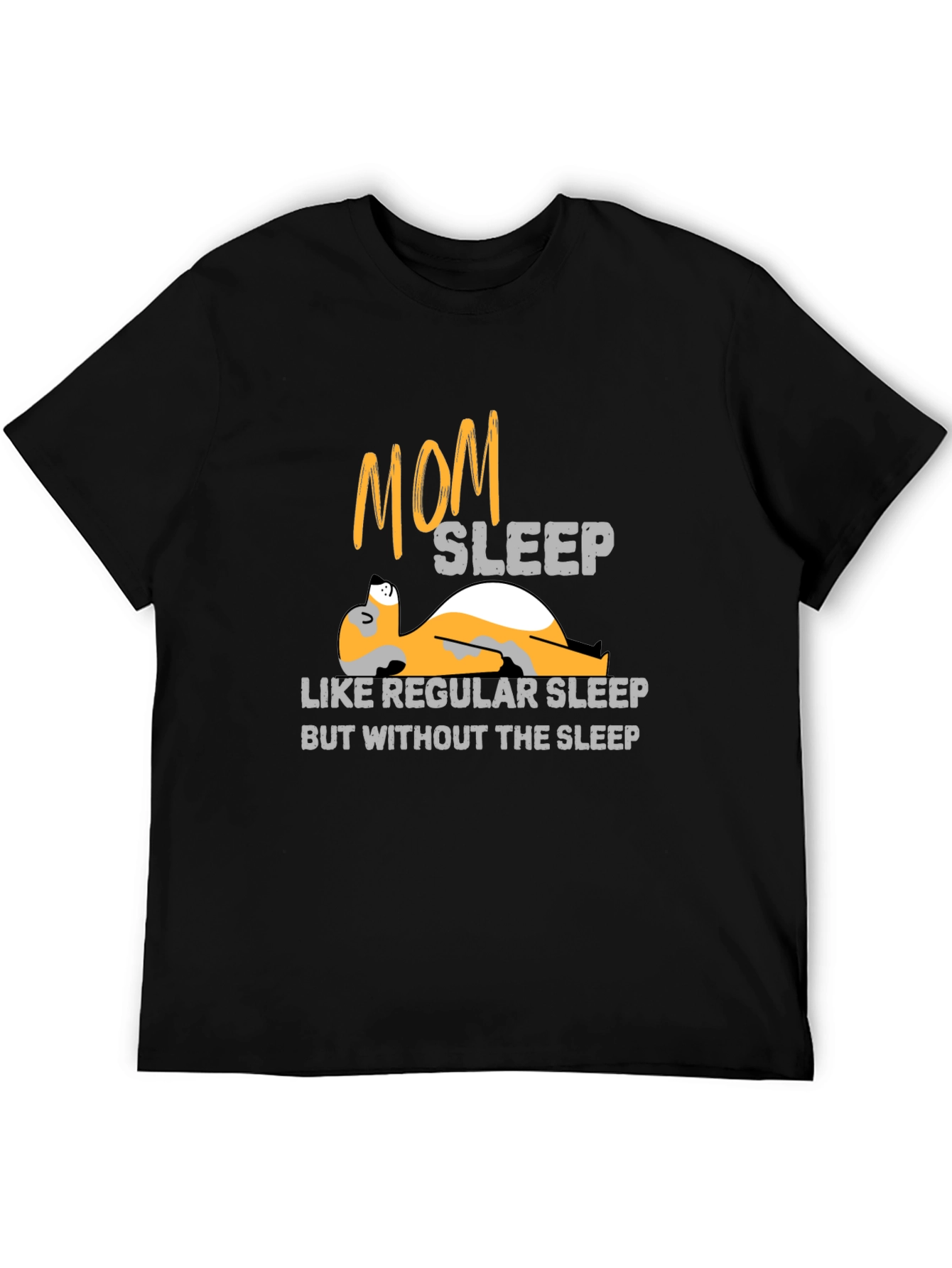 Black Mom Sleep T-Shirt - Regular Sleep Without the Sleep view 5