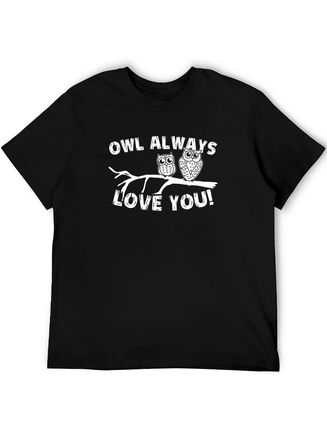 Black Owl Always Love You T-Shirt - Cute Owl Design view 5