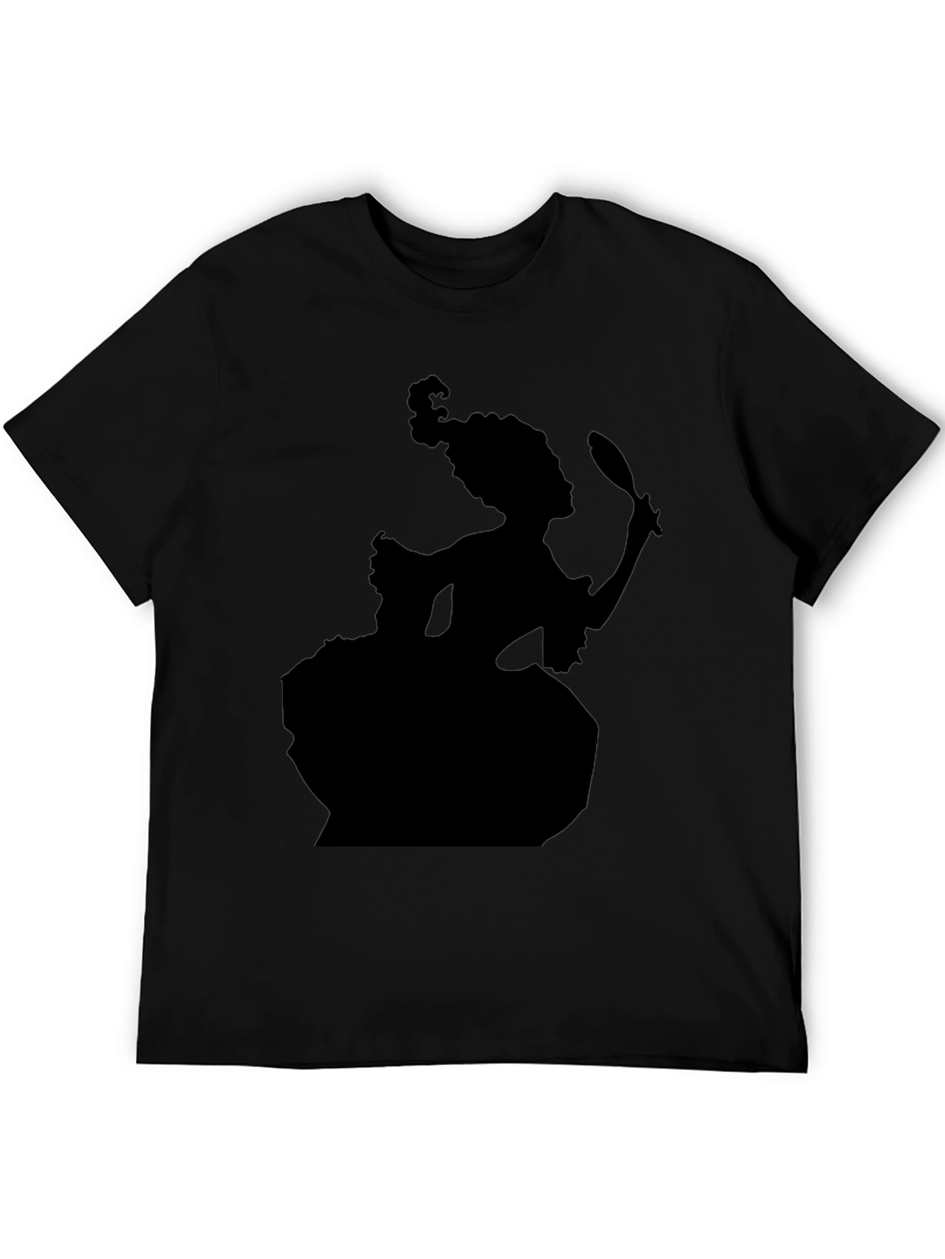 Black Silhouette Rococo Lady T-Shirt - Black view 5