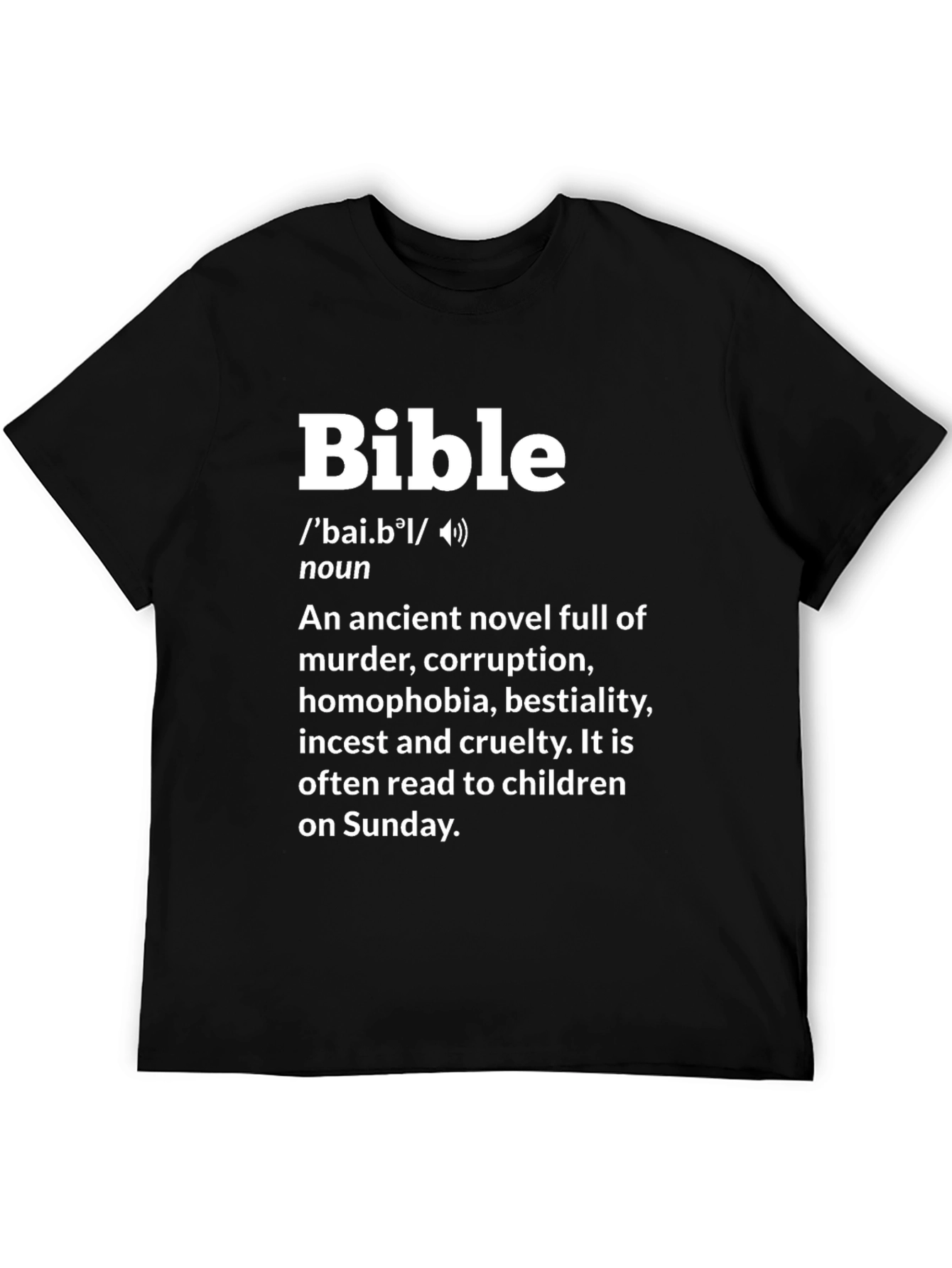 Black Bible Definition T-Shirt - Anti-Religion Novelty Tee view 5