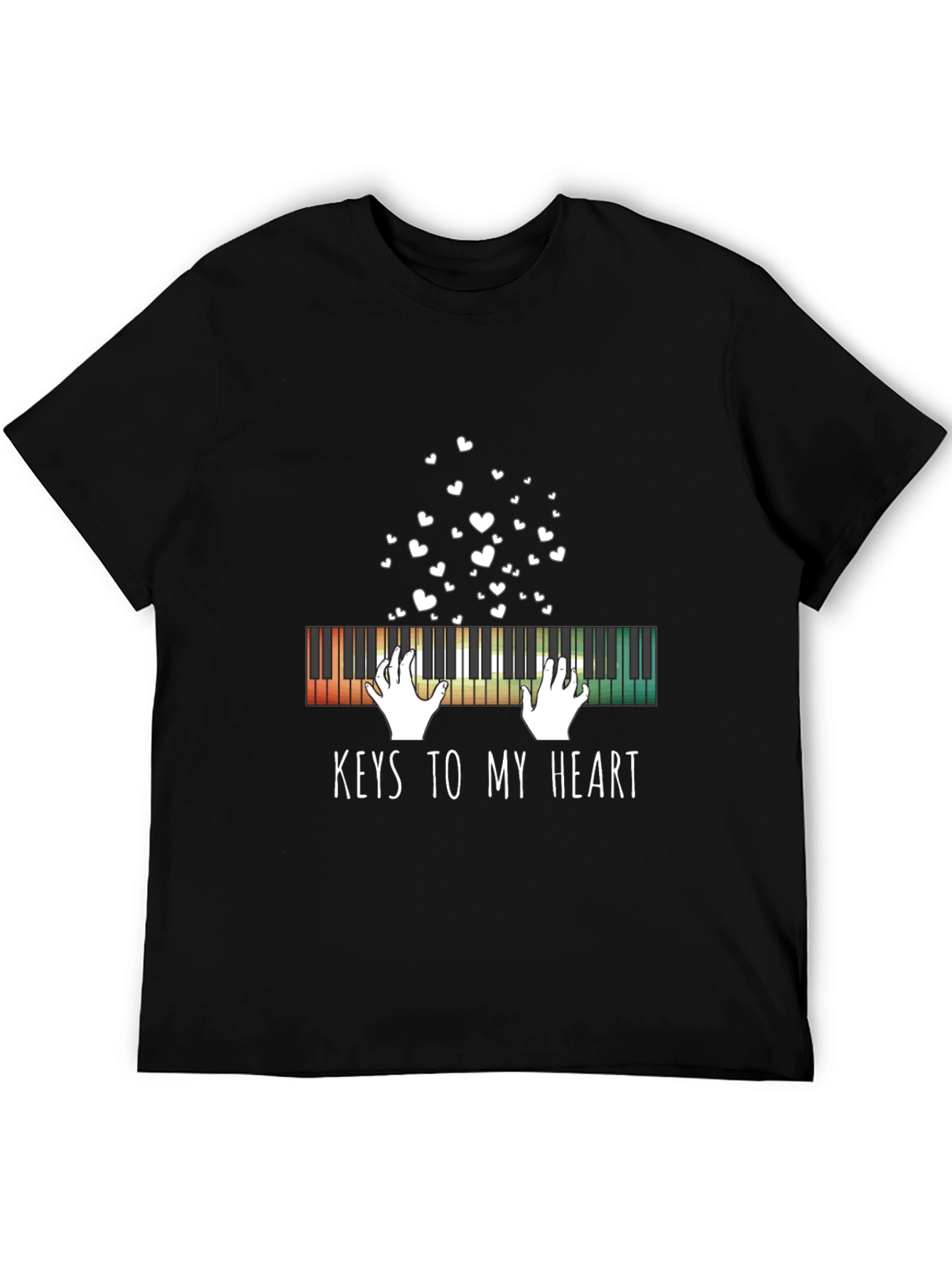Black Piano Keys to My Heart Graphic Tee - Black view 5