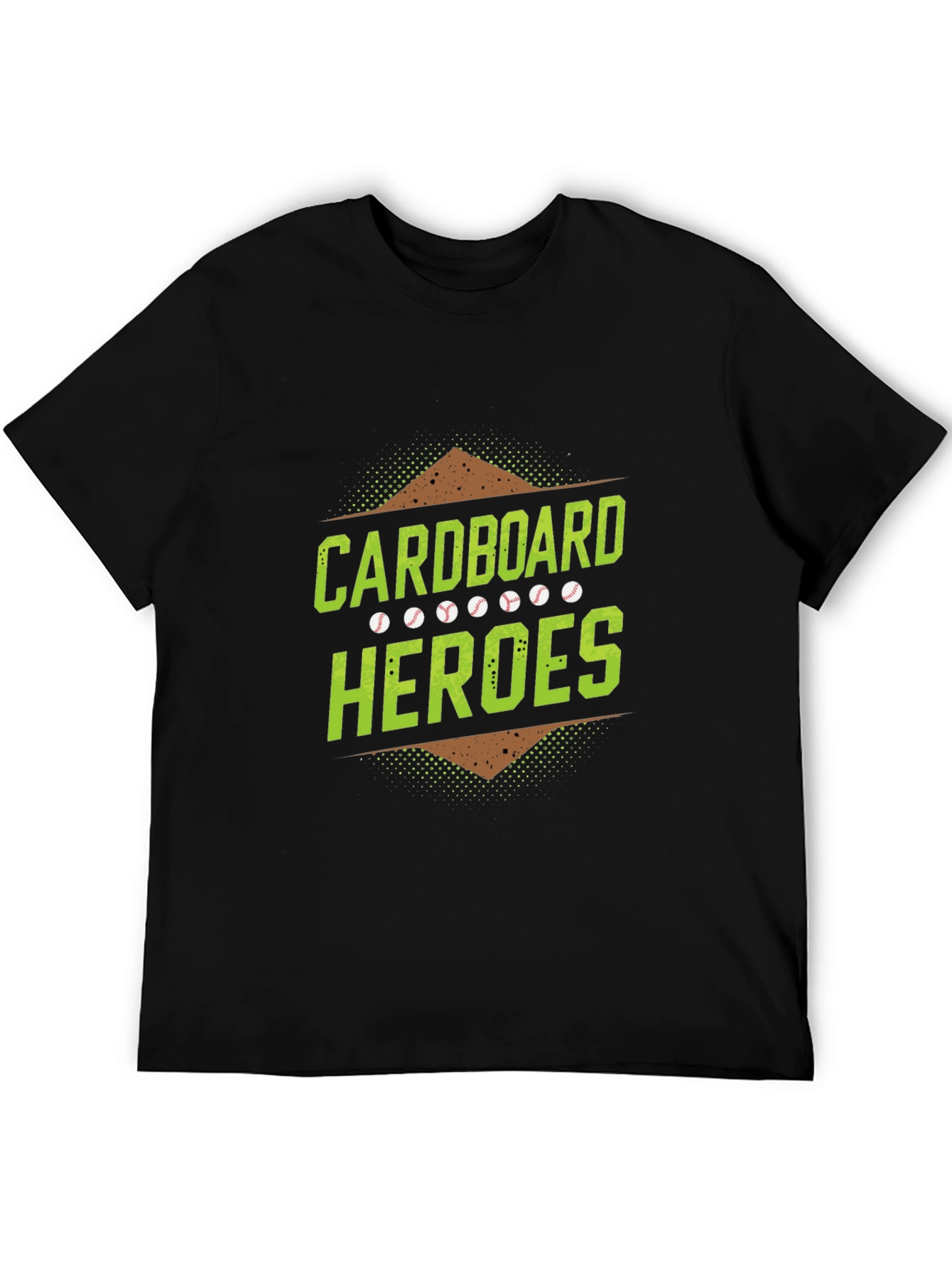 Black Cardboard Heroes T-Shirt - Baseball Fan Tee view 5