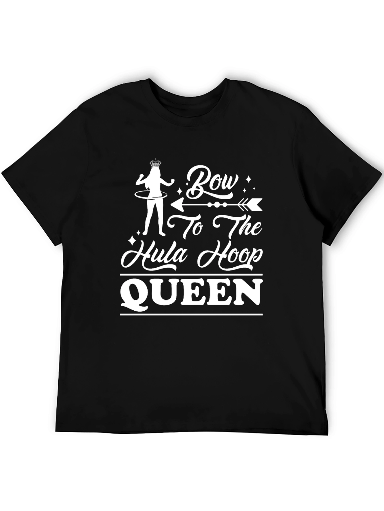 Black Hula Hoop Queen Graphic Tee - Black view 5