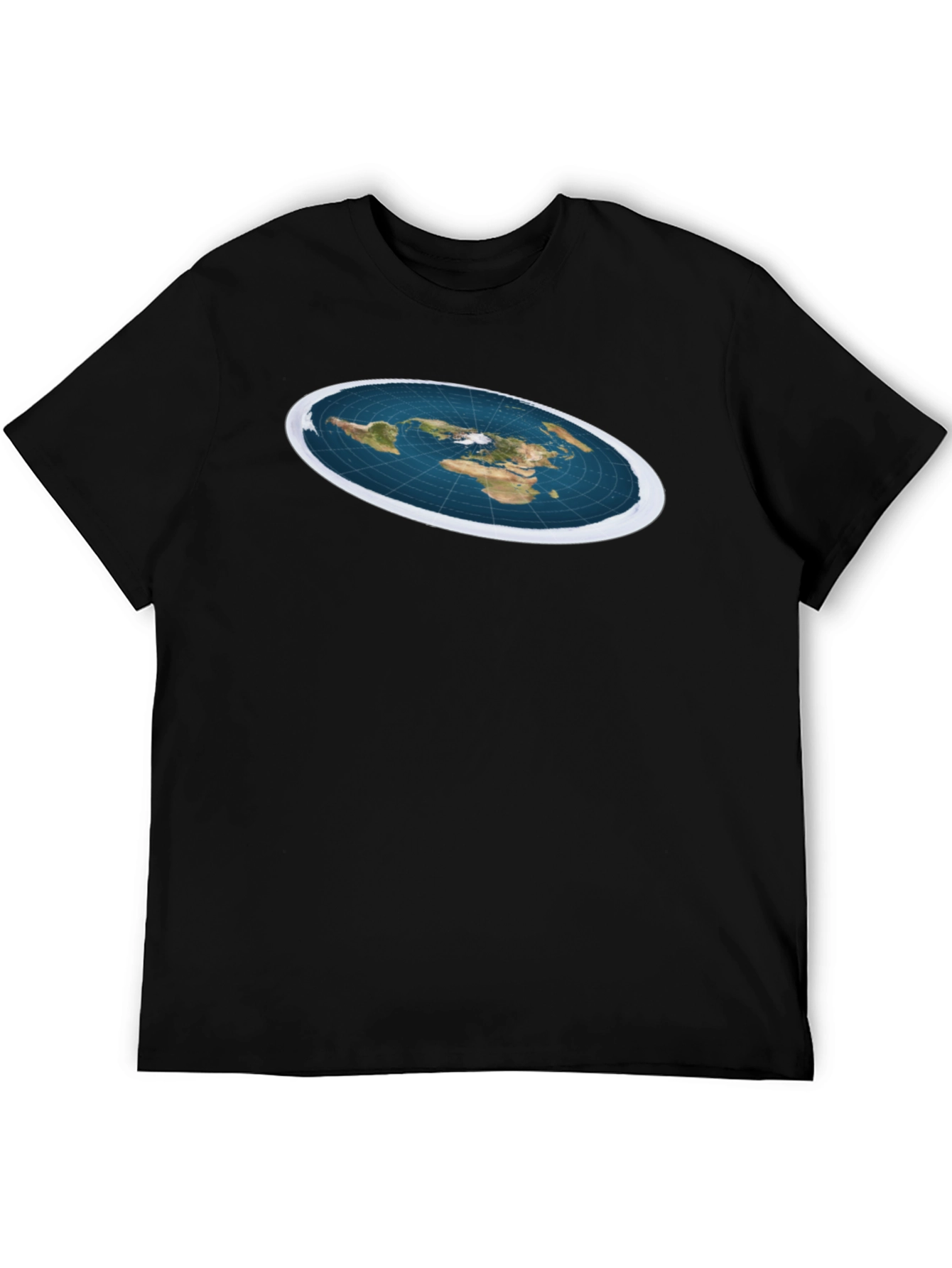 Black Flat Earth T-Shirt - Conspiracy Theory Tee view 5