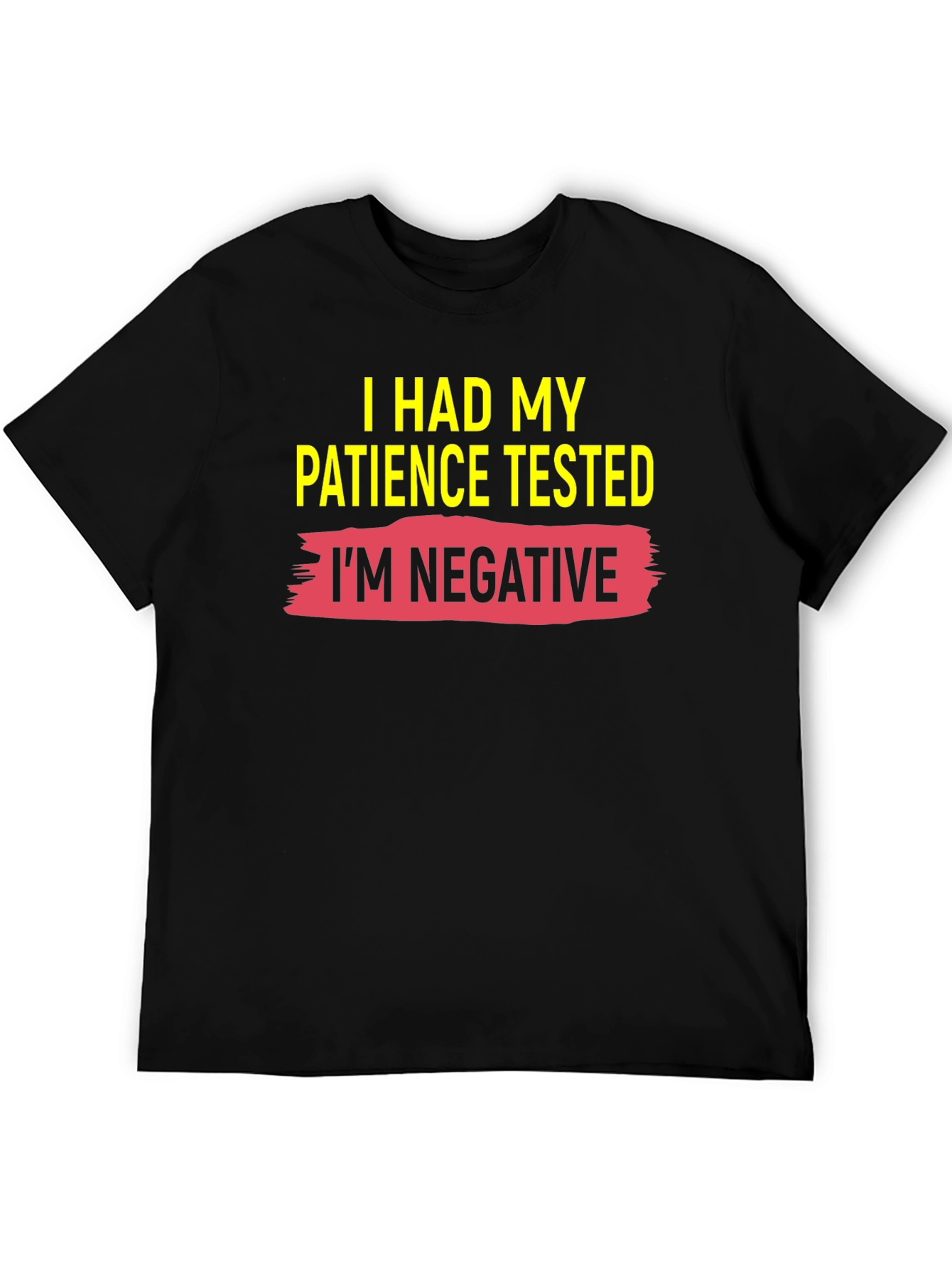 Black Humorous Patience Tested Black T-Shirt view 5