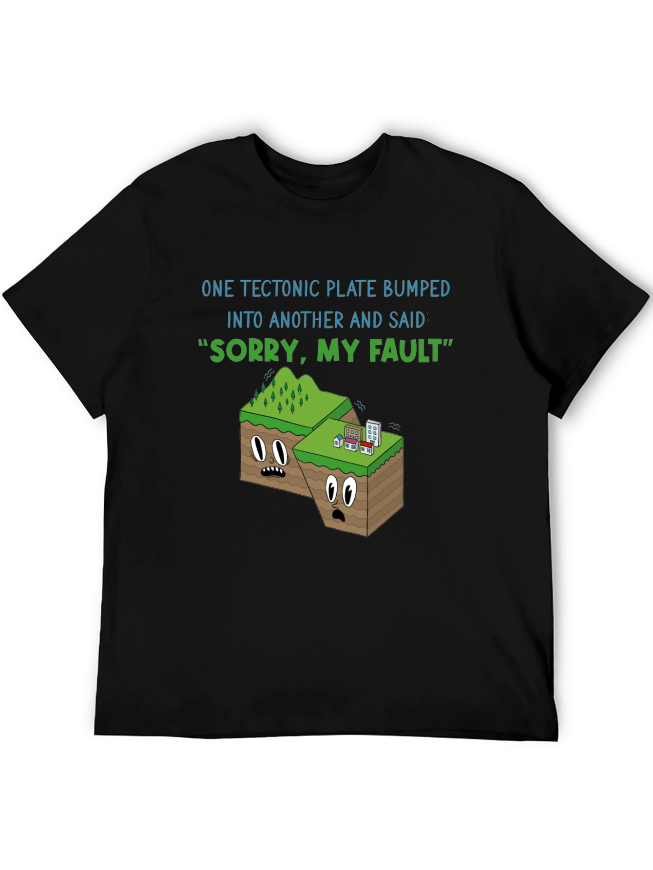 Black Tectonic Plate "Sorry My Fault" Graphic T-Shirt view 5