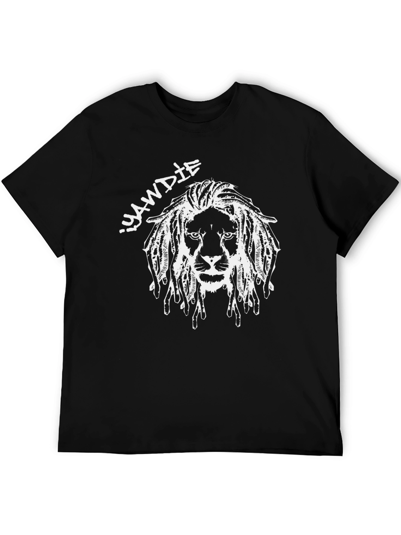 Black Iyawdie Lion Graphic Tee - Black Cotton Blend view 5