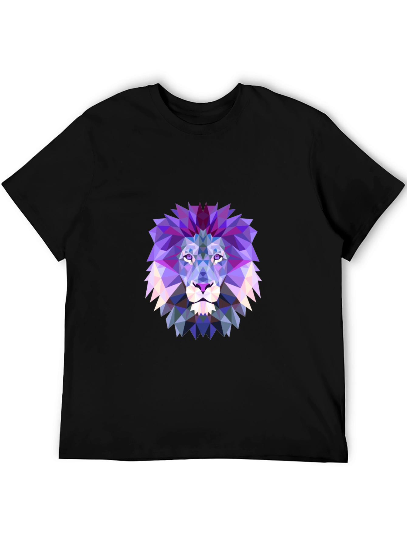 Black Geometric Lion Graphic T-Shirt view 5