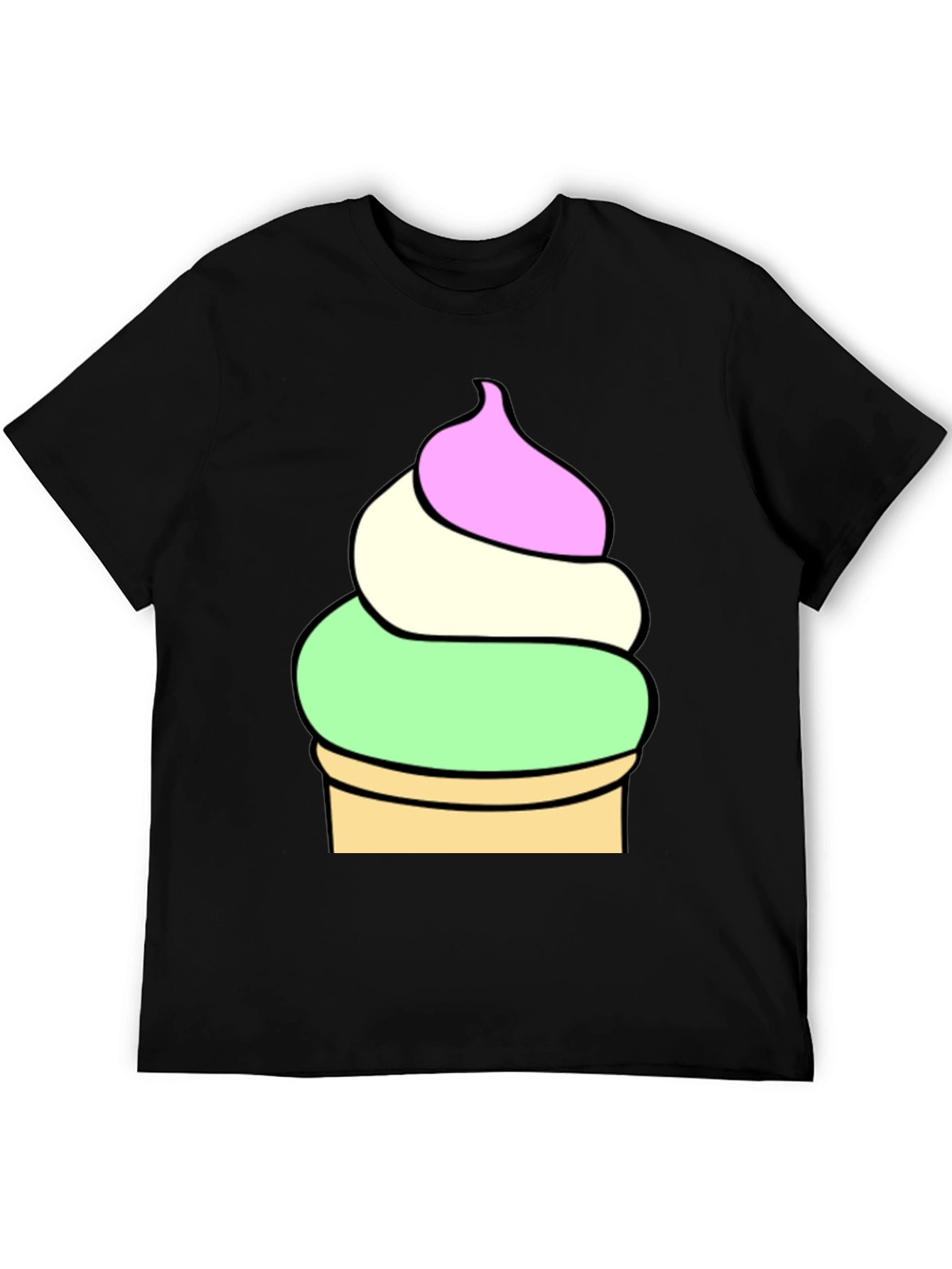 Black Ice Cream Cone Graphic Tee - Soft Cotton Blend view 5