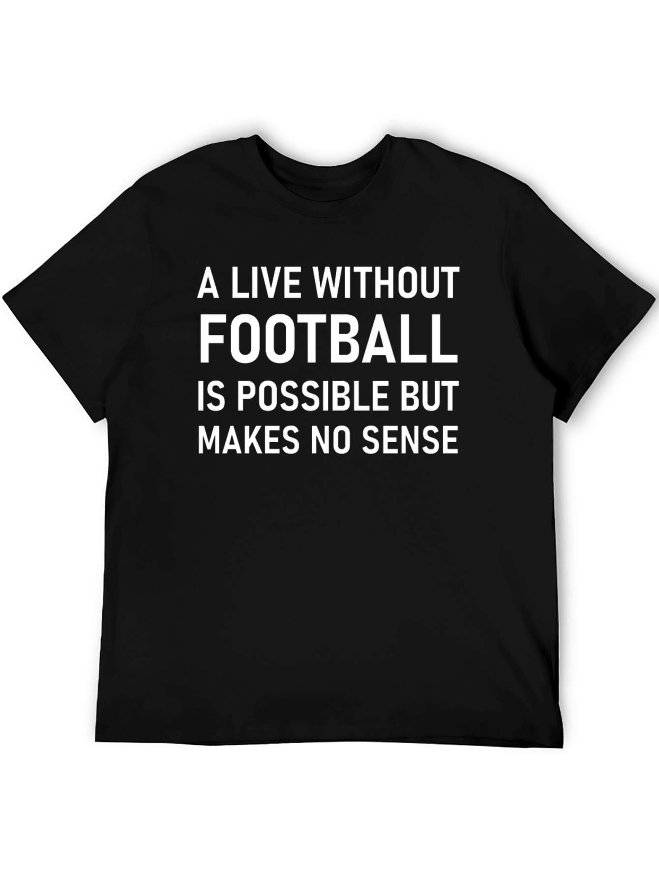 Black Football Lover's Black Graphic Tee view 5