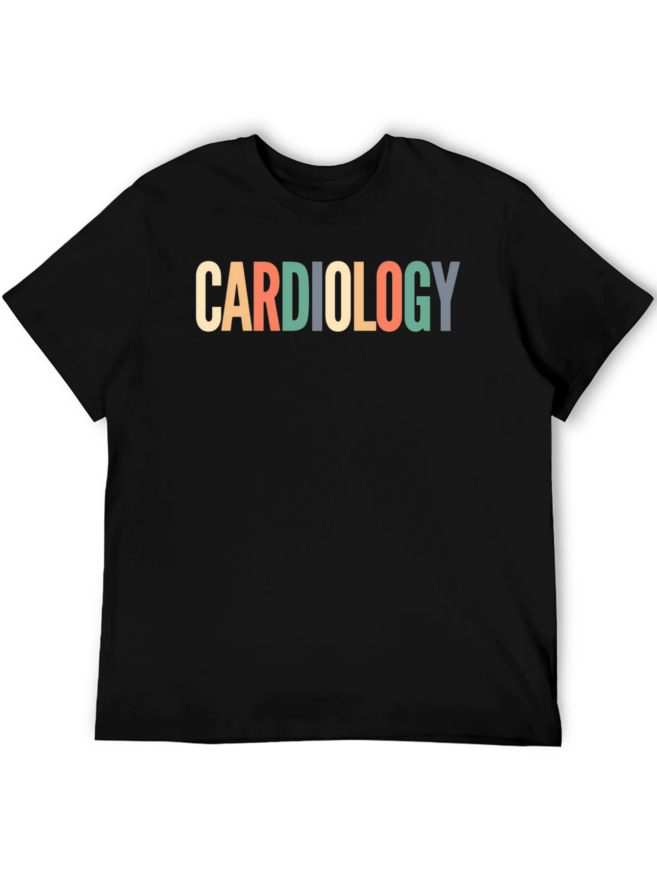 Black Cardiology T-Shirt - Medical Profession Apparel view 5