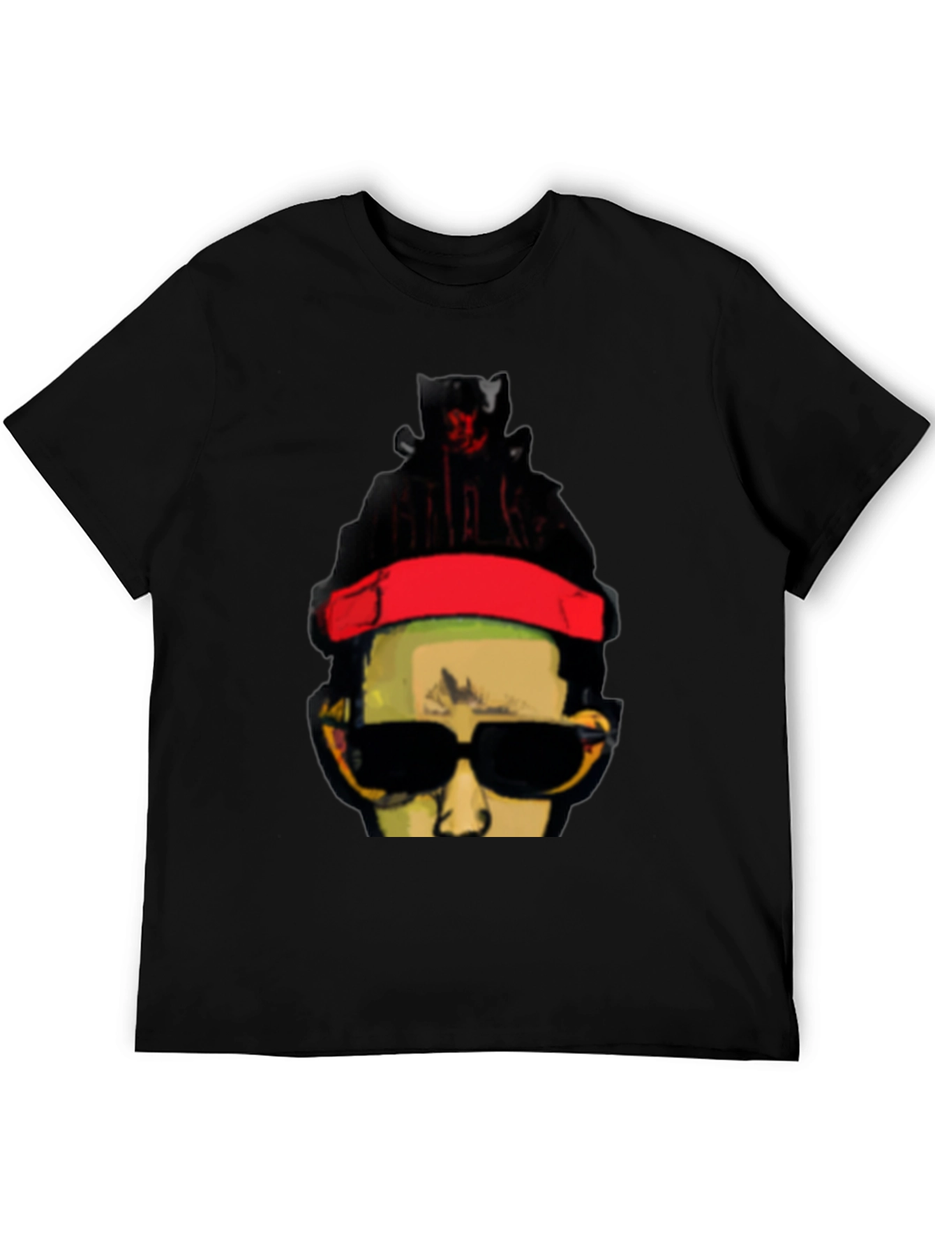 Black Cool Graphic Print Black T-Shirt view 5