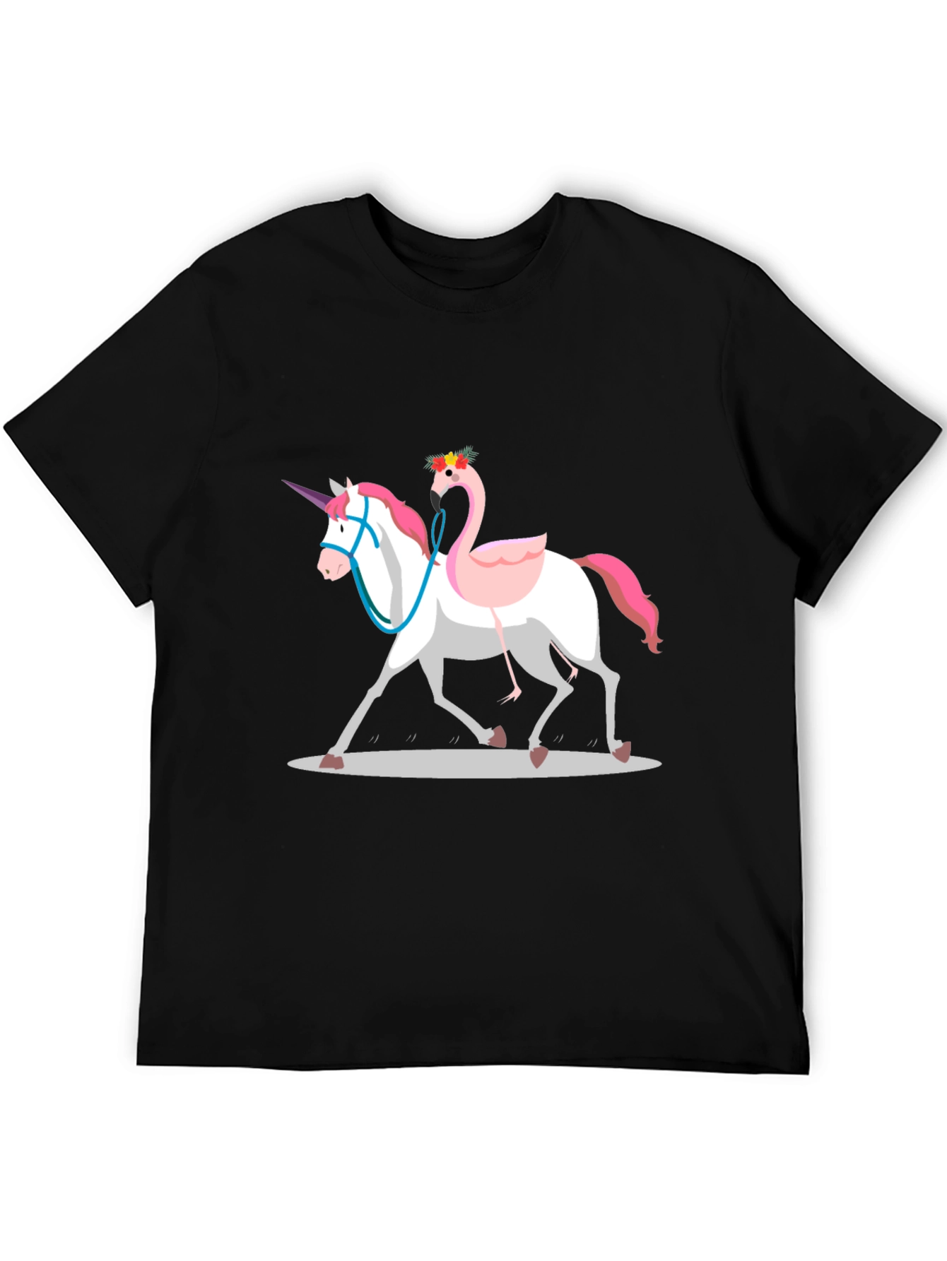 Black Unicorn & Flamingo T-Shirt view 5