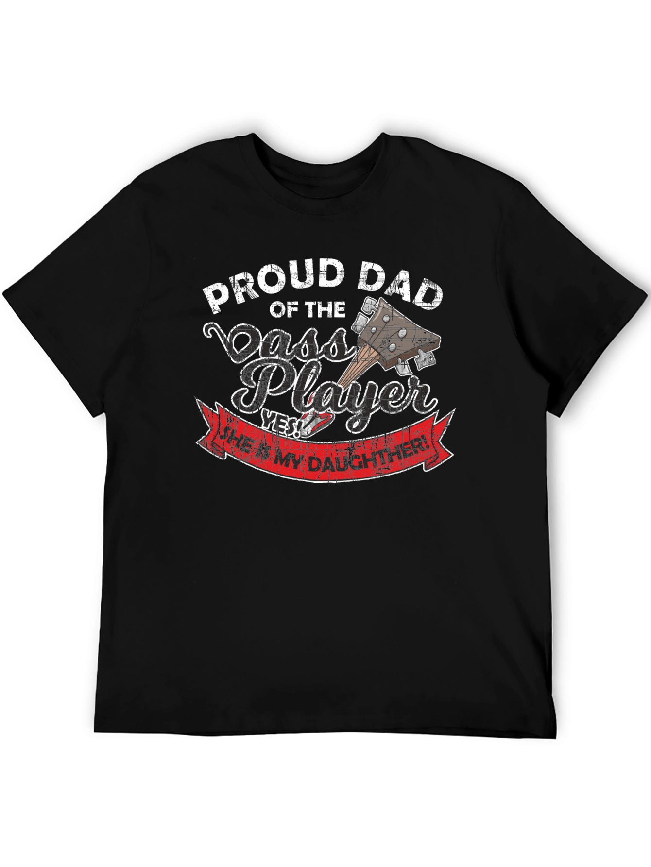 Black Proud Dad of a Bass Player T-Shirt view 5