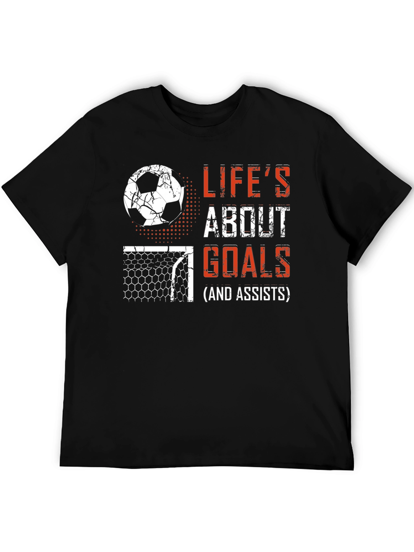 Black Life's About Goals Soccer T-Shirt view 5