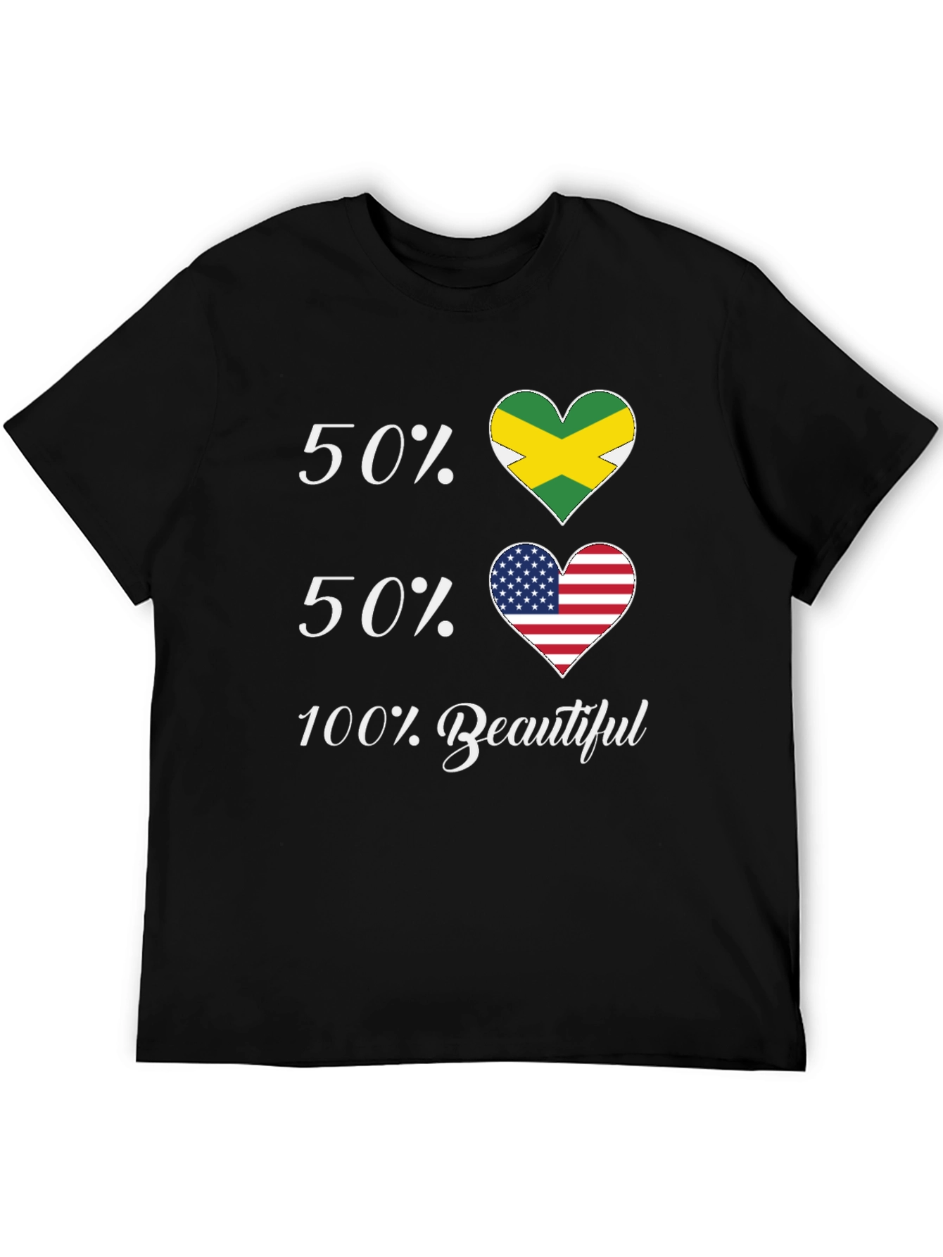 Jamaican American Pride T-Shirt - 50/50 Flags - 5