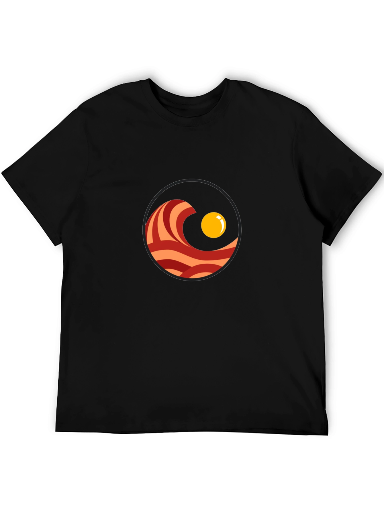 Black Bacon & Egg T-Shirt - Funny Breakfast Graphic Tee view 5