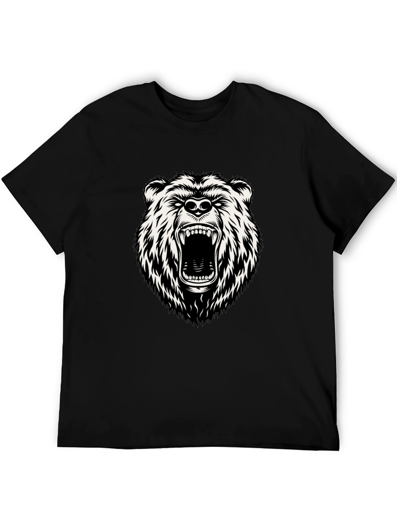 Black Men's Black Bear Graphic T-Shirt view 5