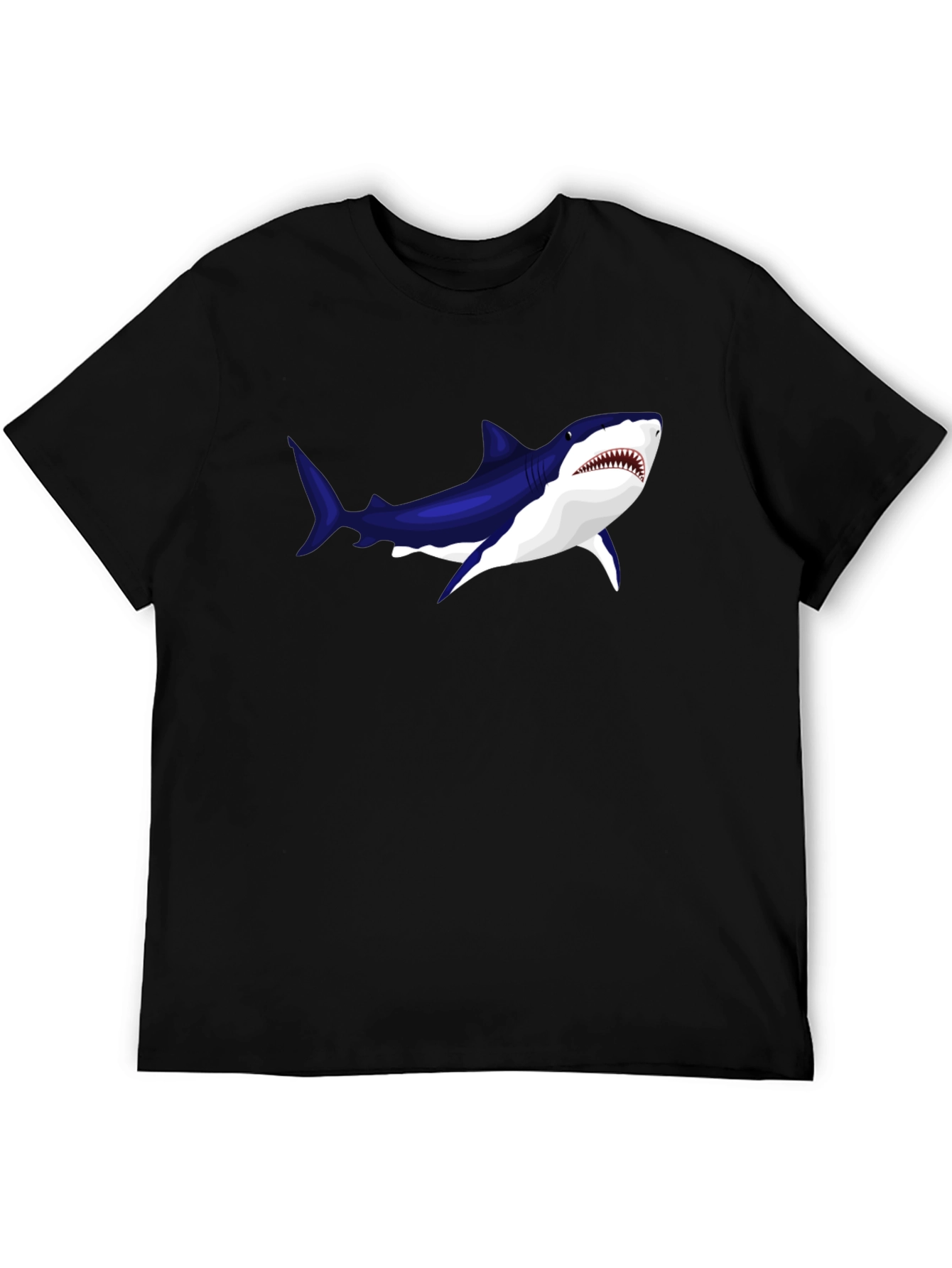 Black Cool Shark Graphic Black T-Shirt view 5