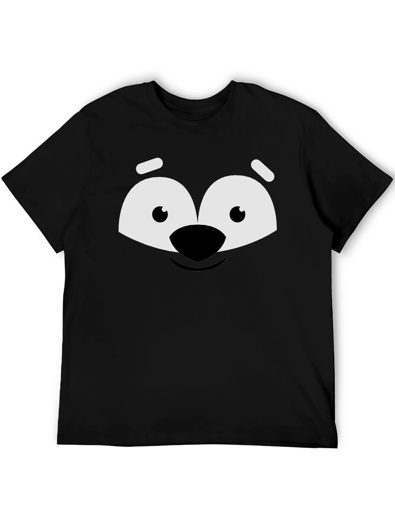 Black Cartoon Face Graphic Tee - Black Unisex Shirt view 5