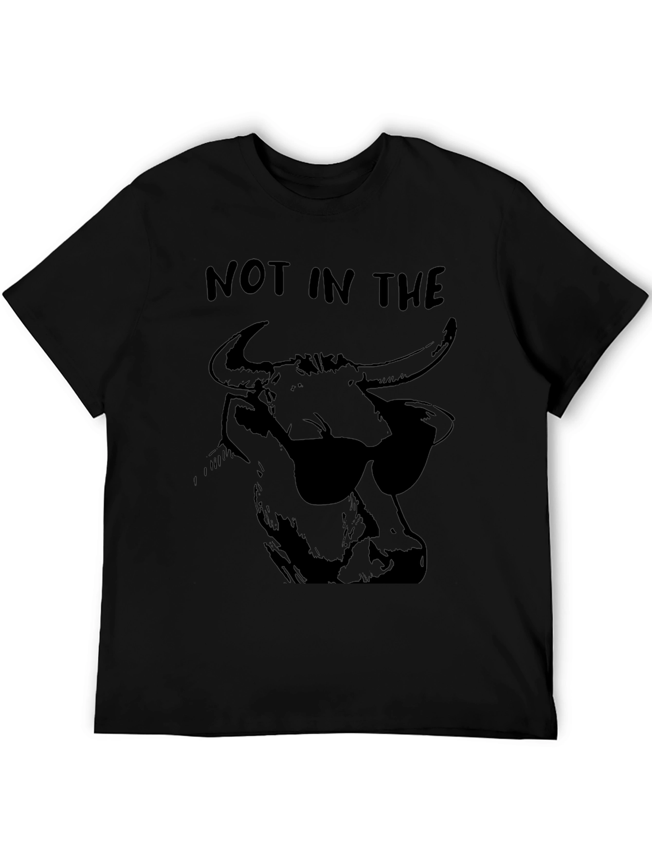 Black Cool Bull Graphic T-Shirt - Not in the Mood Tee view 5