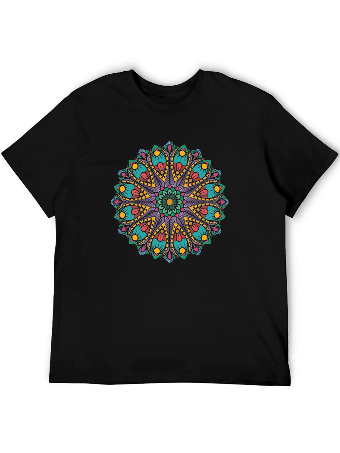 Black Mandala Graphic Print Black T-Shirt view 5