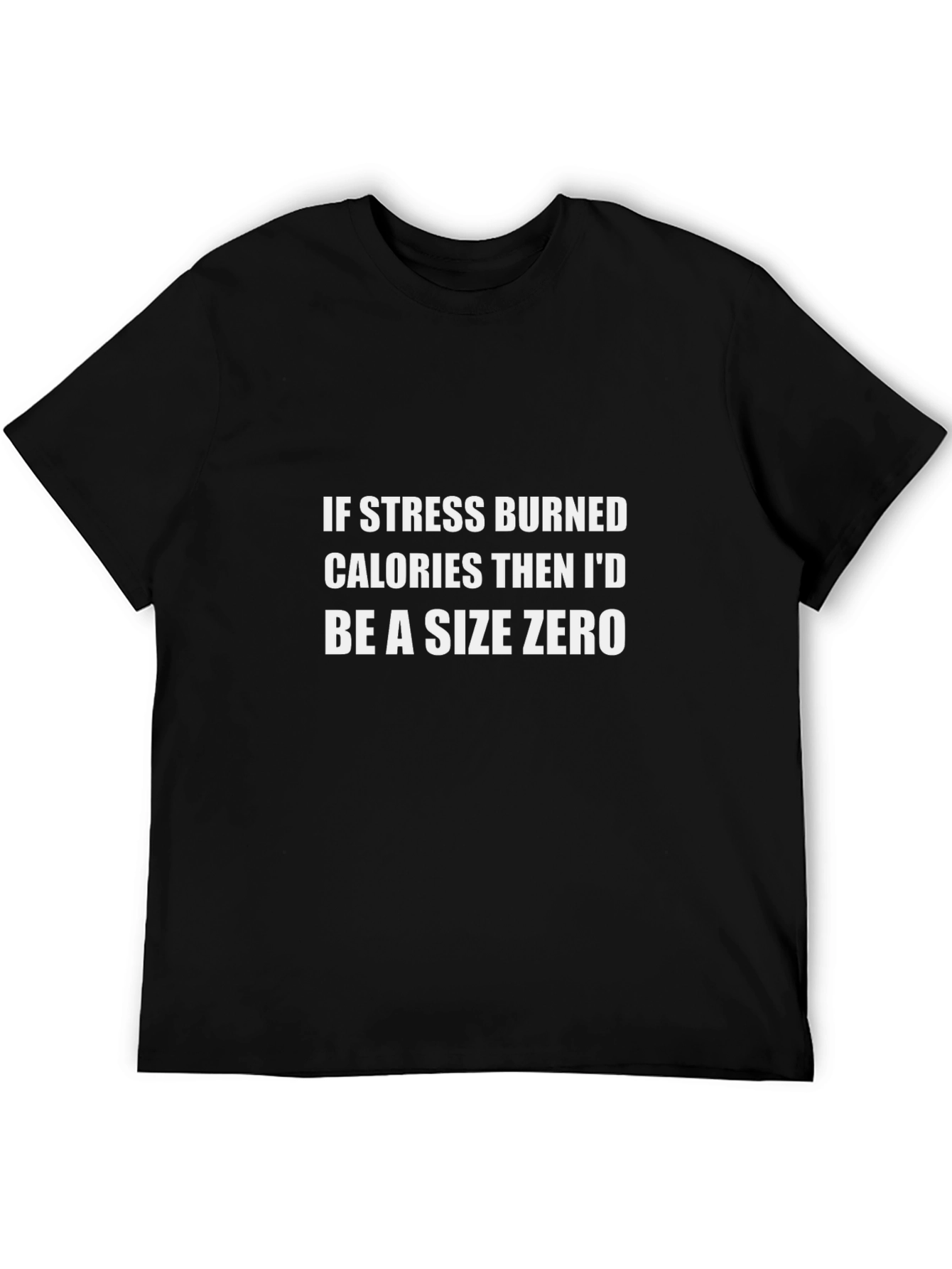 Black Funny Stress Calories T-Shirt view 5