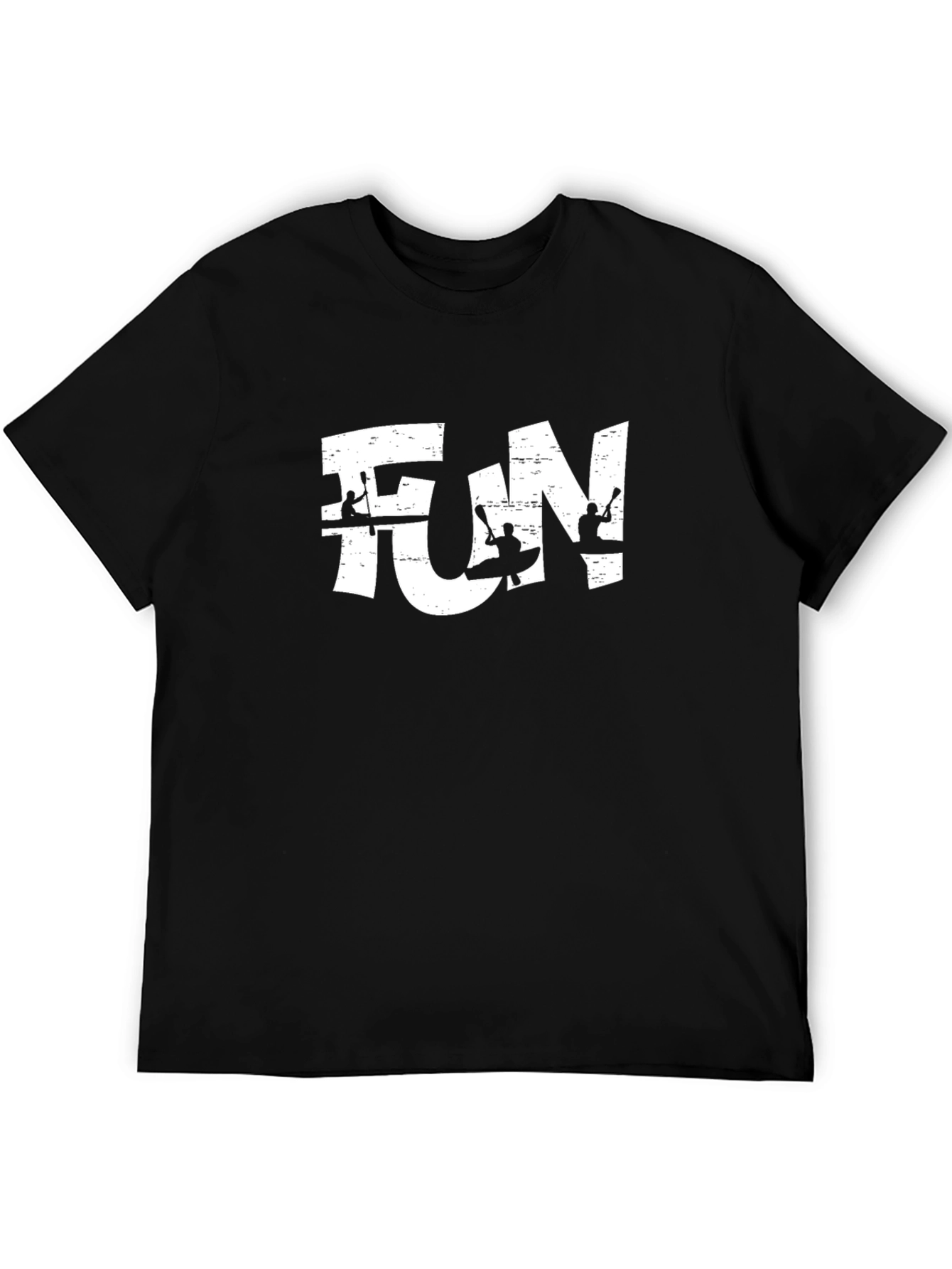 Black Fun Kayak T-Shirt - Black Crew Neck Tee view 5