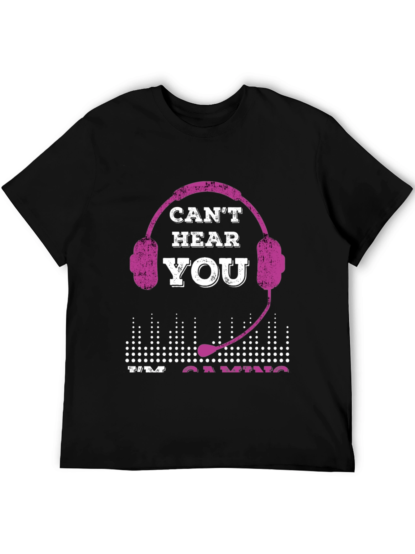 Black Can't Hear You I'm Gaming T-Shirt view 5