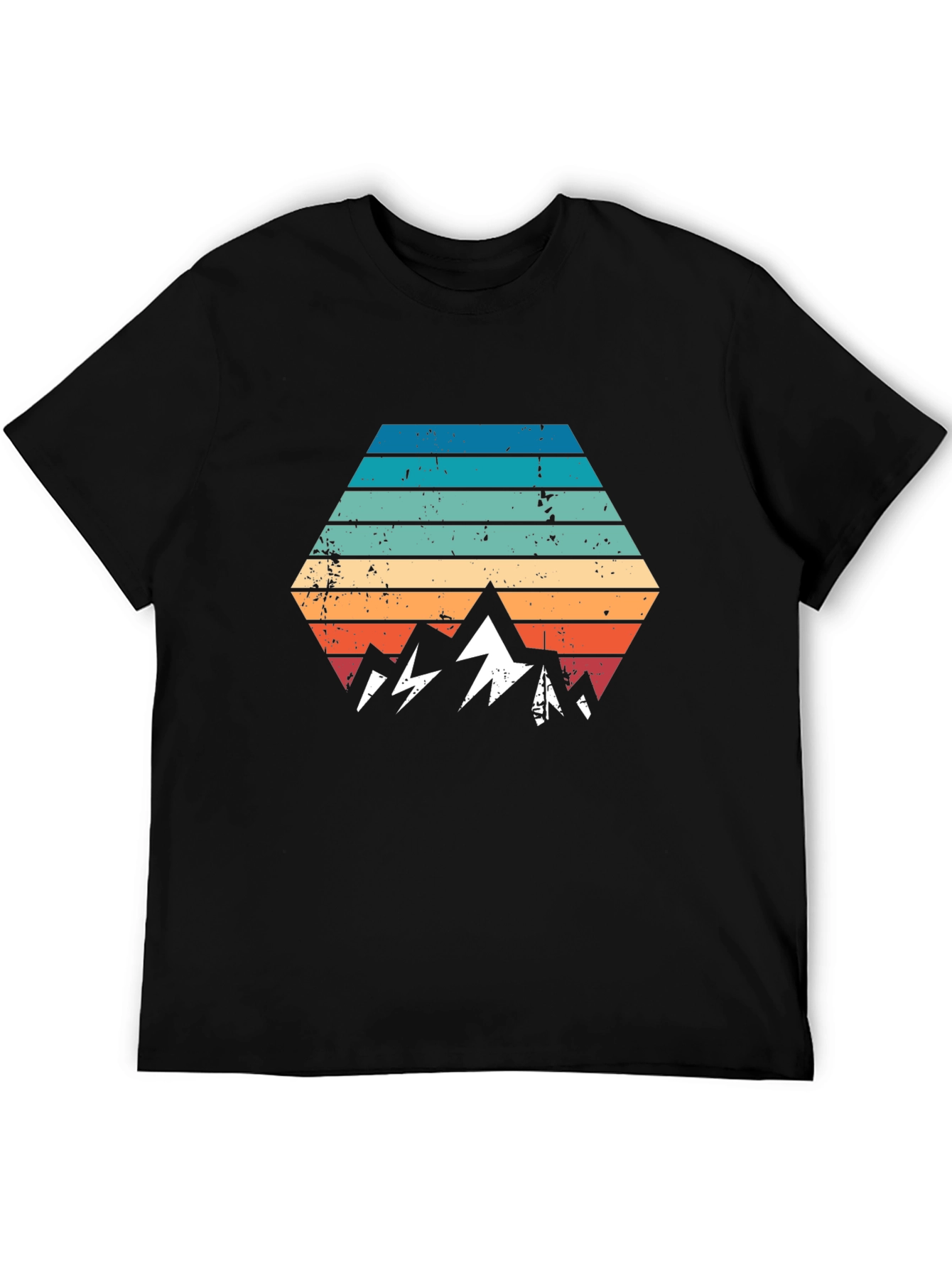 Black Retro Mountainscape Graphic Tee - Black view 5
