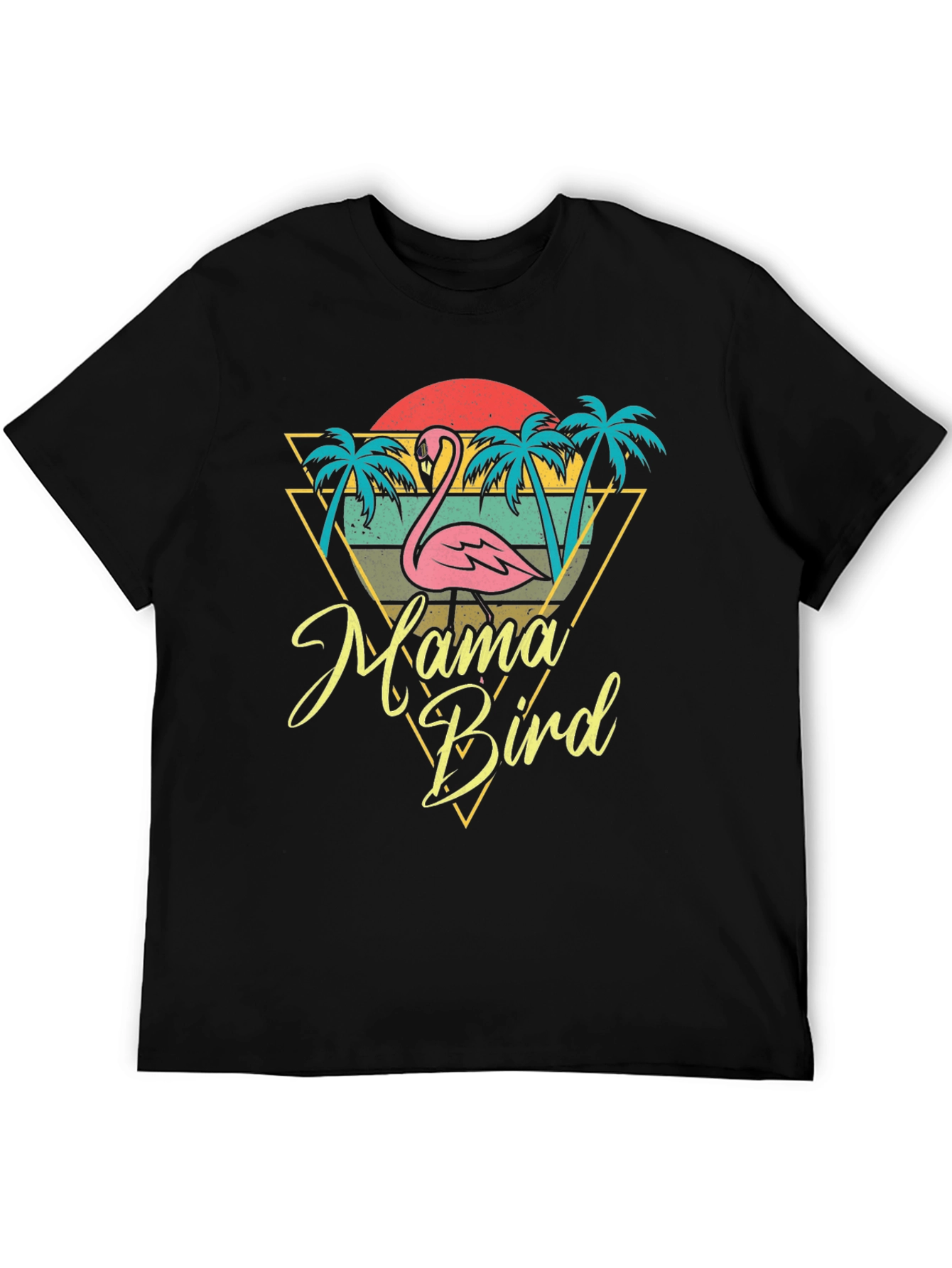 Black Mama Bird Flamingo Graphic Tee - Tropical Style view 5