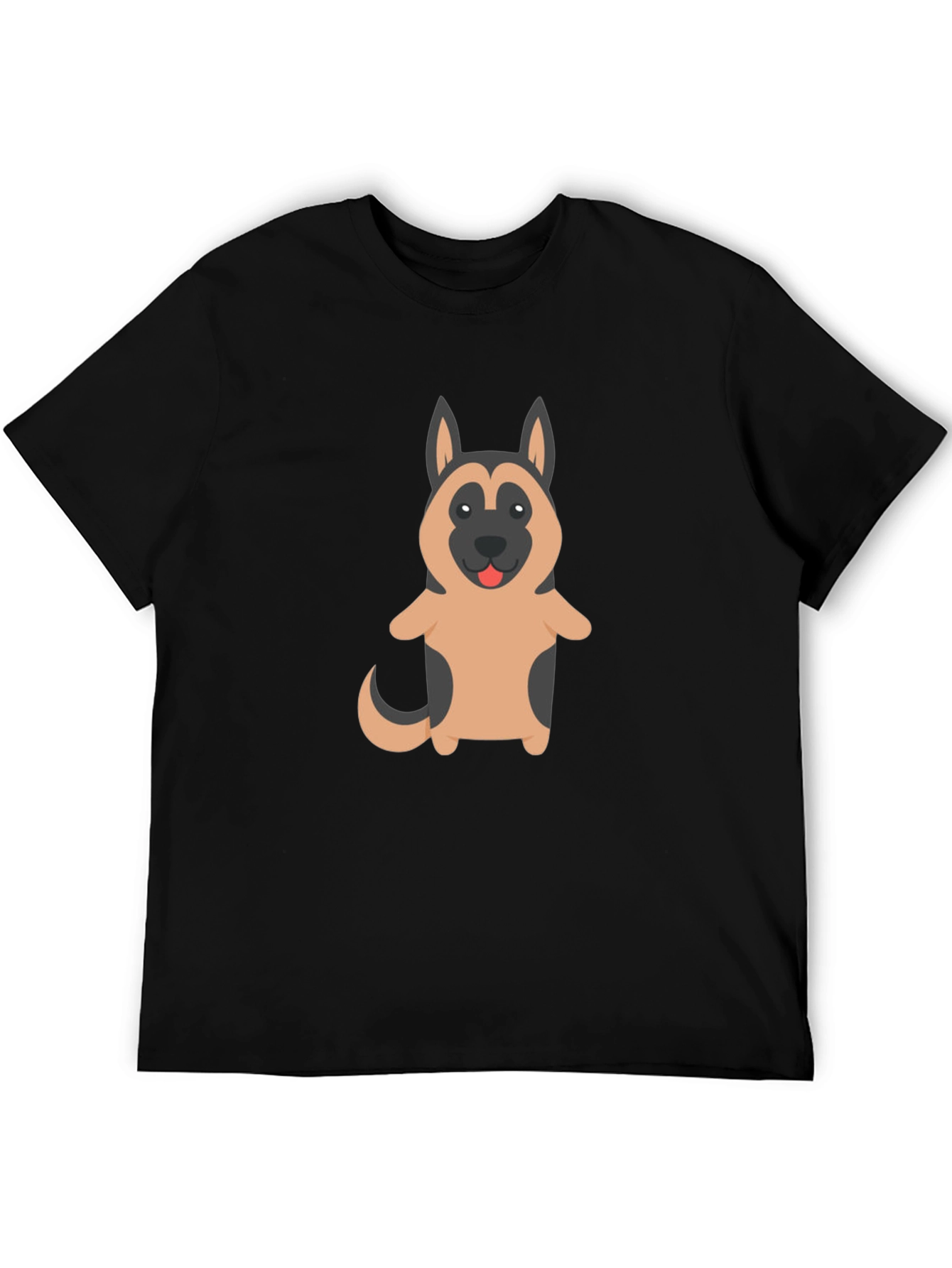 Black German Shepherd Dog Cartoon Graphic T-Shirt view 5
