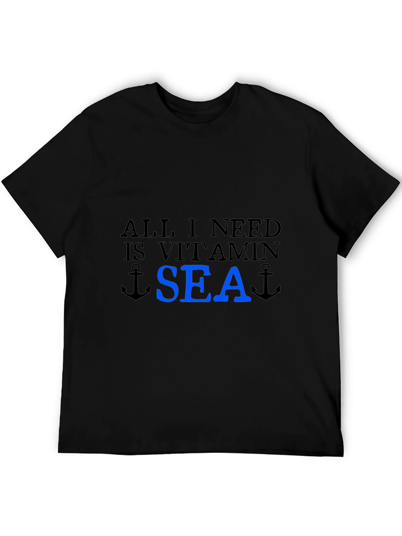Black Vitamin Sea T-Shirt - Black Cotton Tee view 5