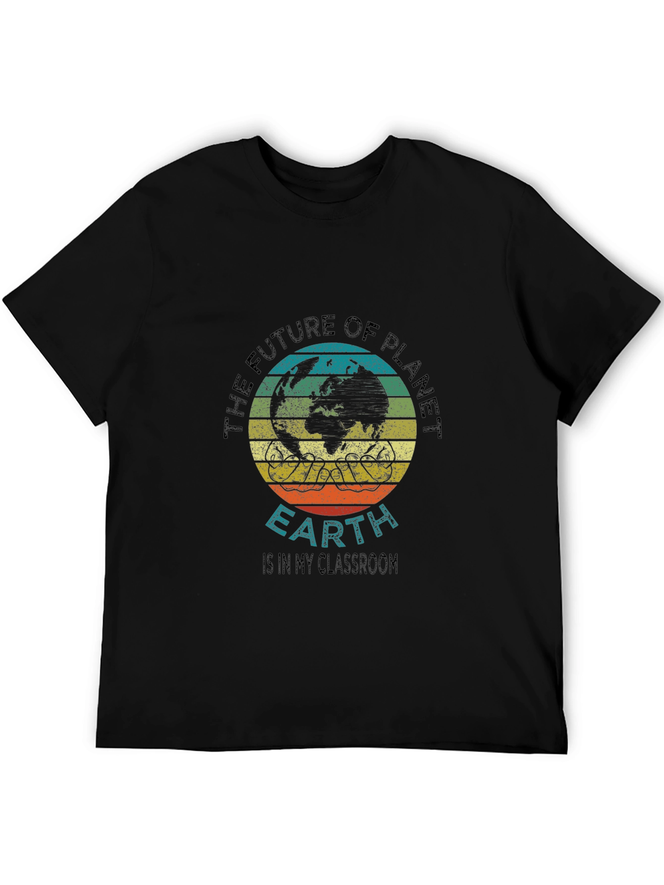 Black Planet Earth Classroom T-Shirt view 5