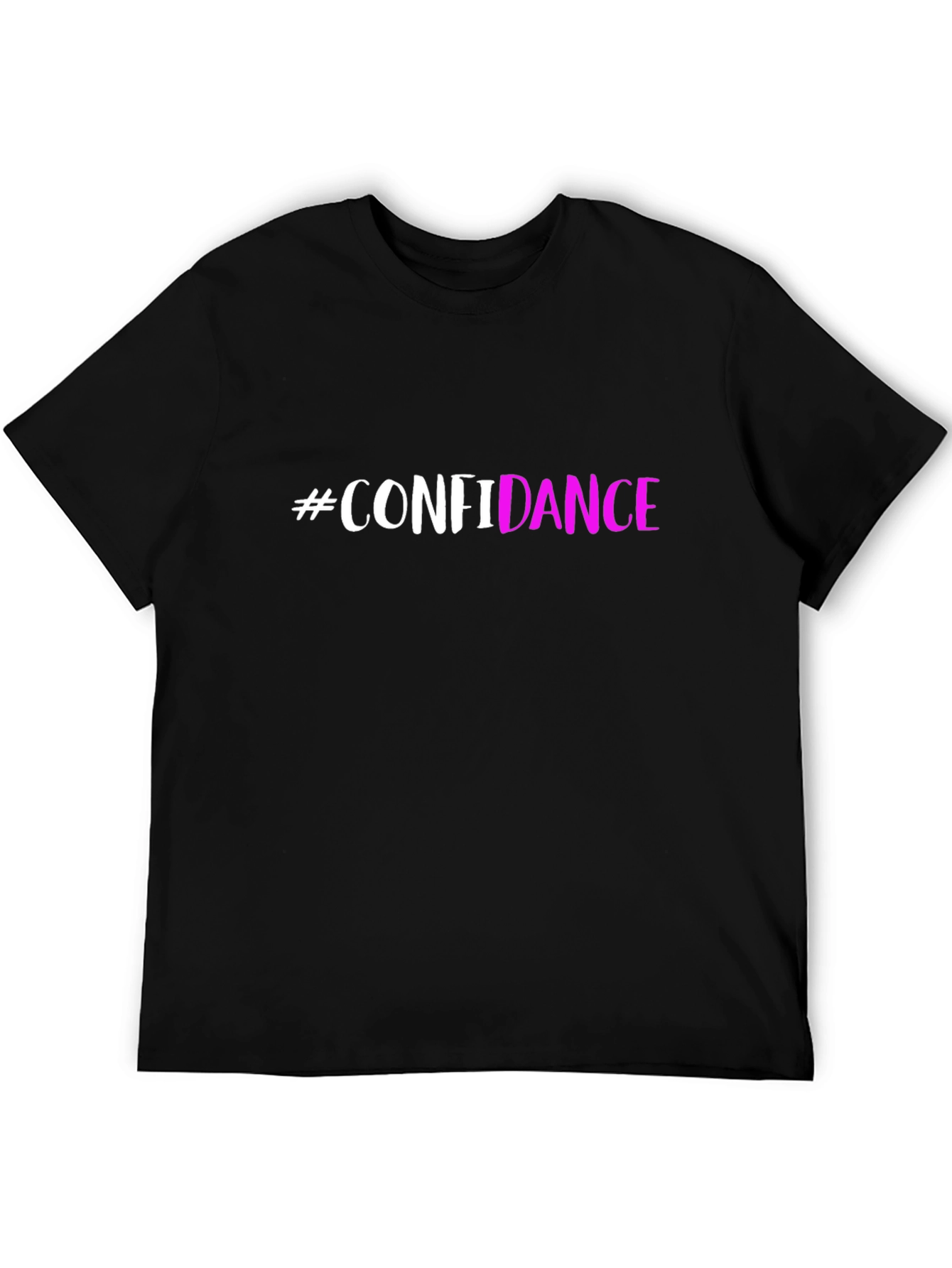 Black #Confidance Black Graphic T-Shirt view 5